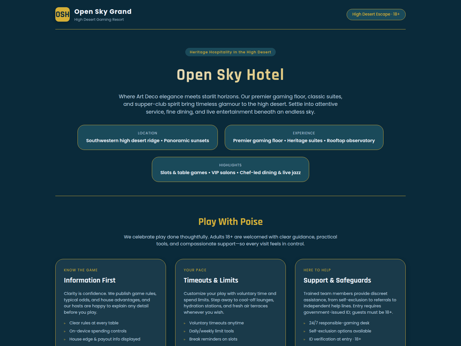 Screenshot of openskyhotel.com