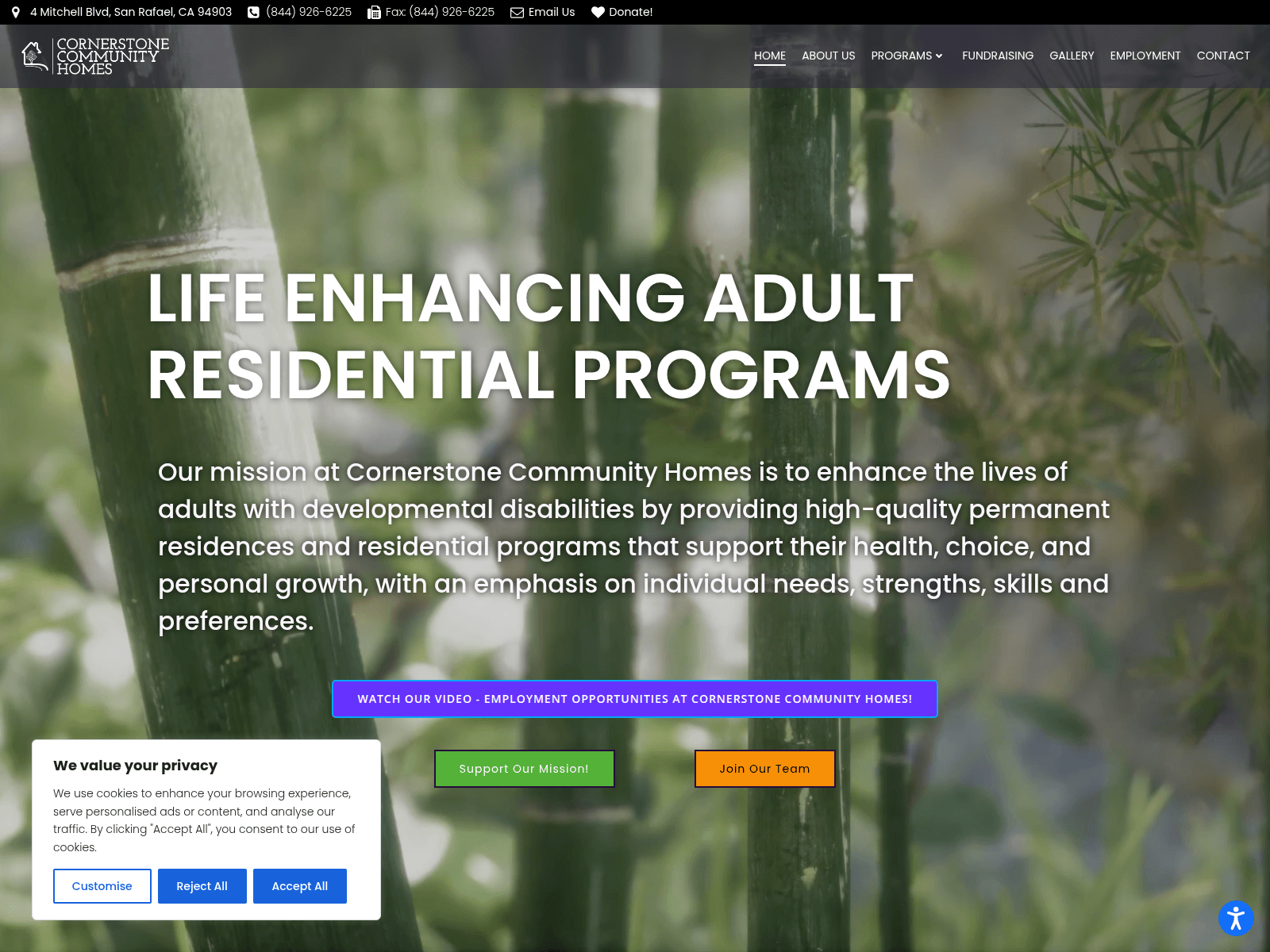 Screenshot of cornerstonecommunityhomes.org