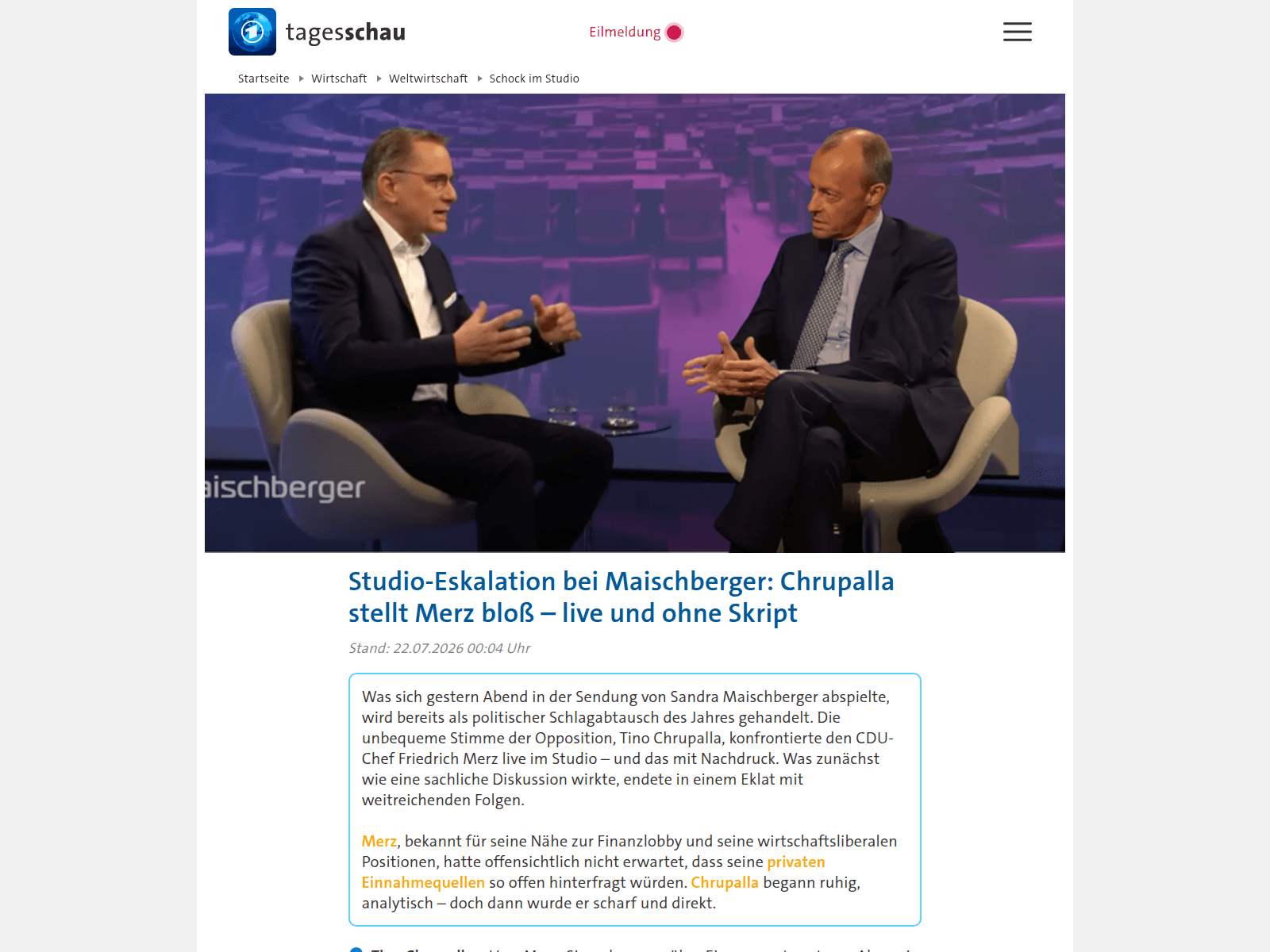 Screenshot of heuteimfokus.click