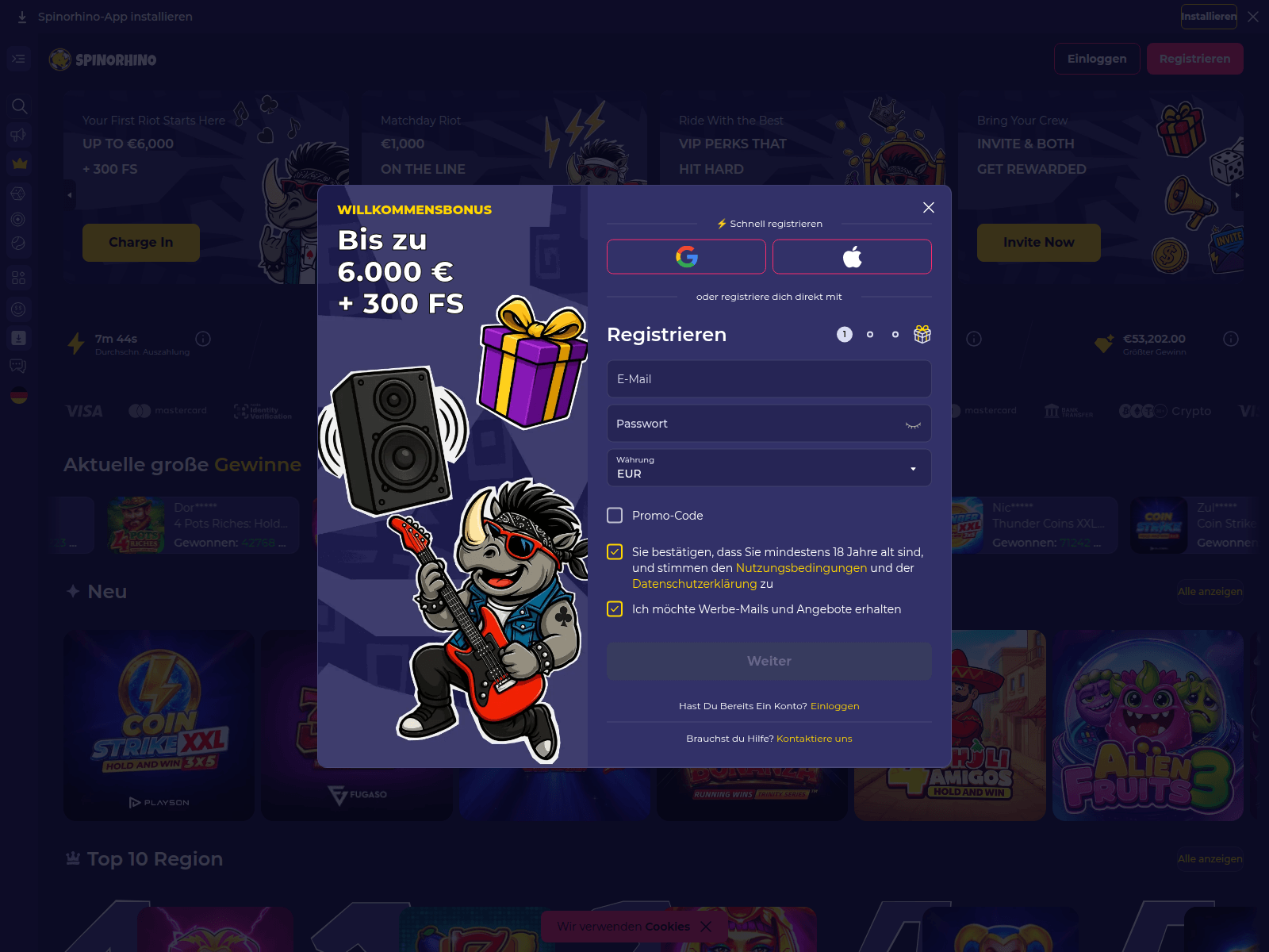 Screenshot of spinorhino1.com