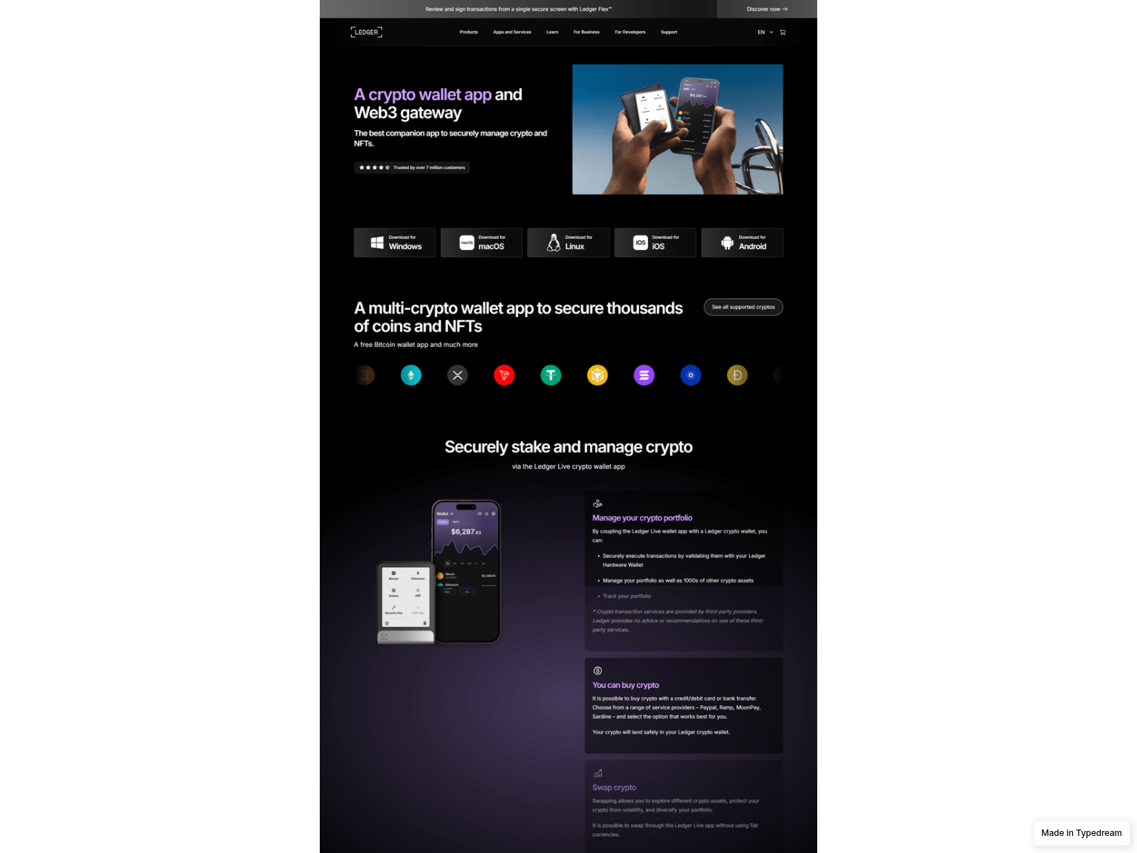 Screenshot of connect-ledger-ca.typedream.app