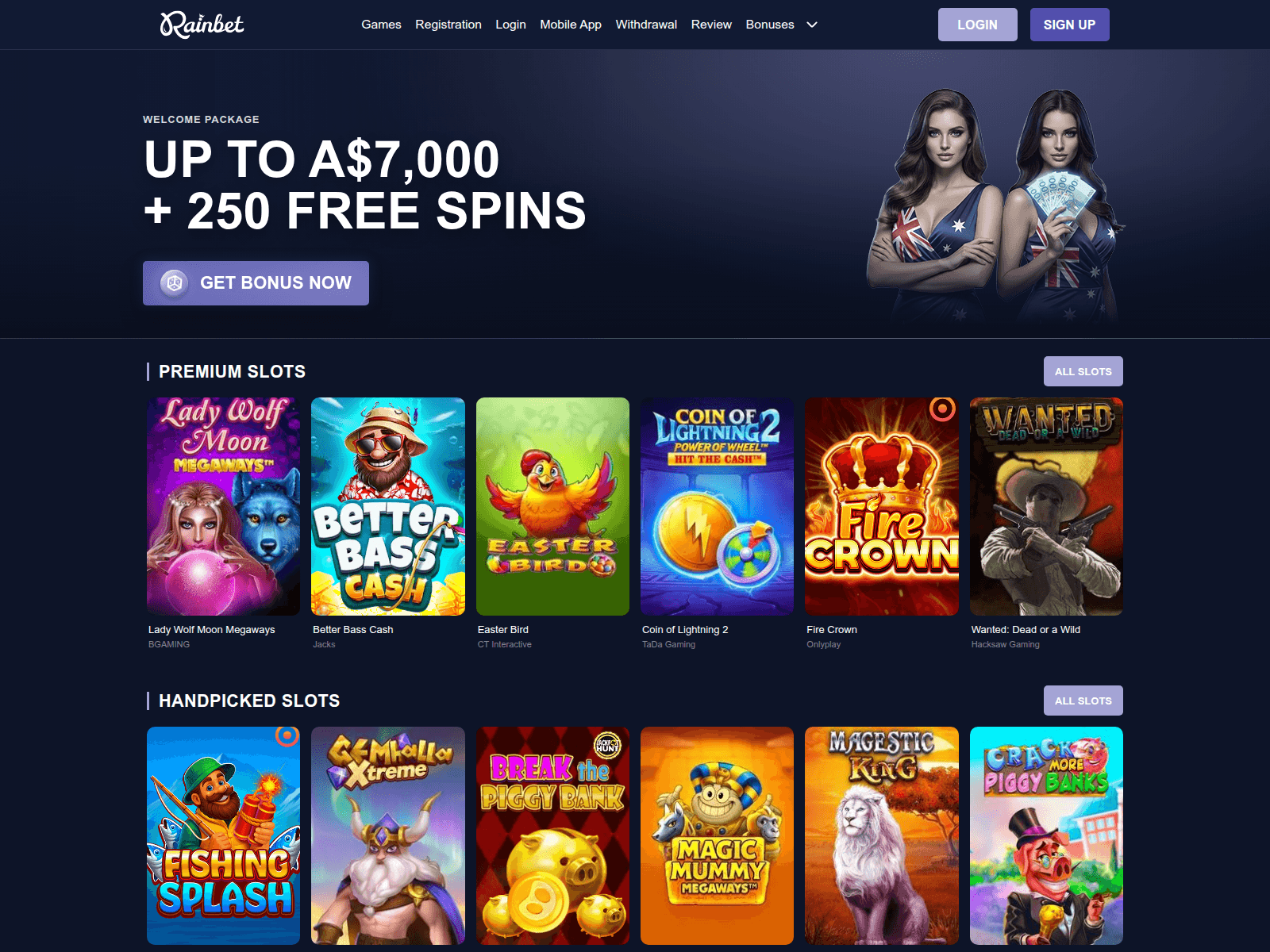 Screenshot of rainbetcasino-aussie.com