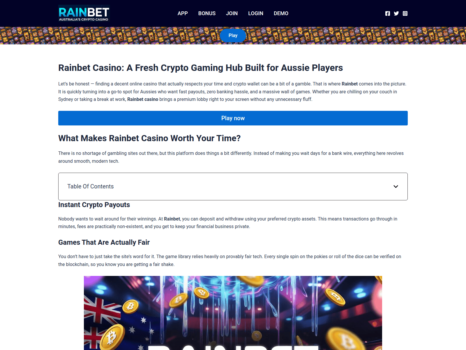Screenshot of rainbetwin.casino