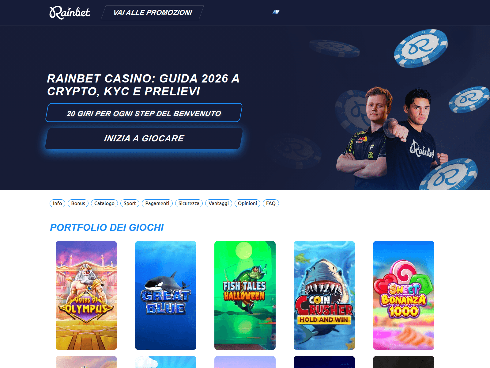 Screenshot of rainbet-casino.co.it
