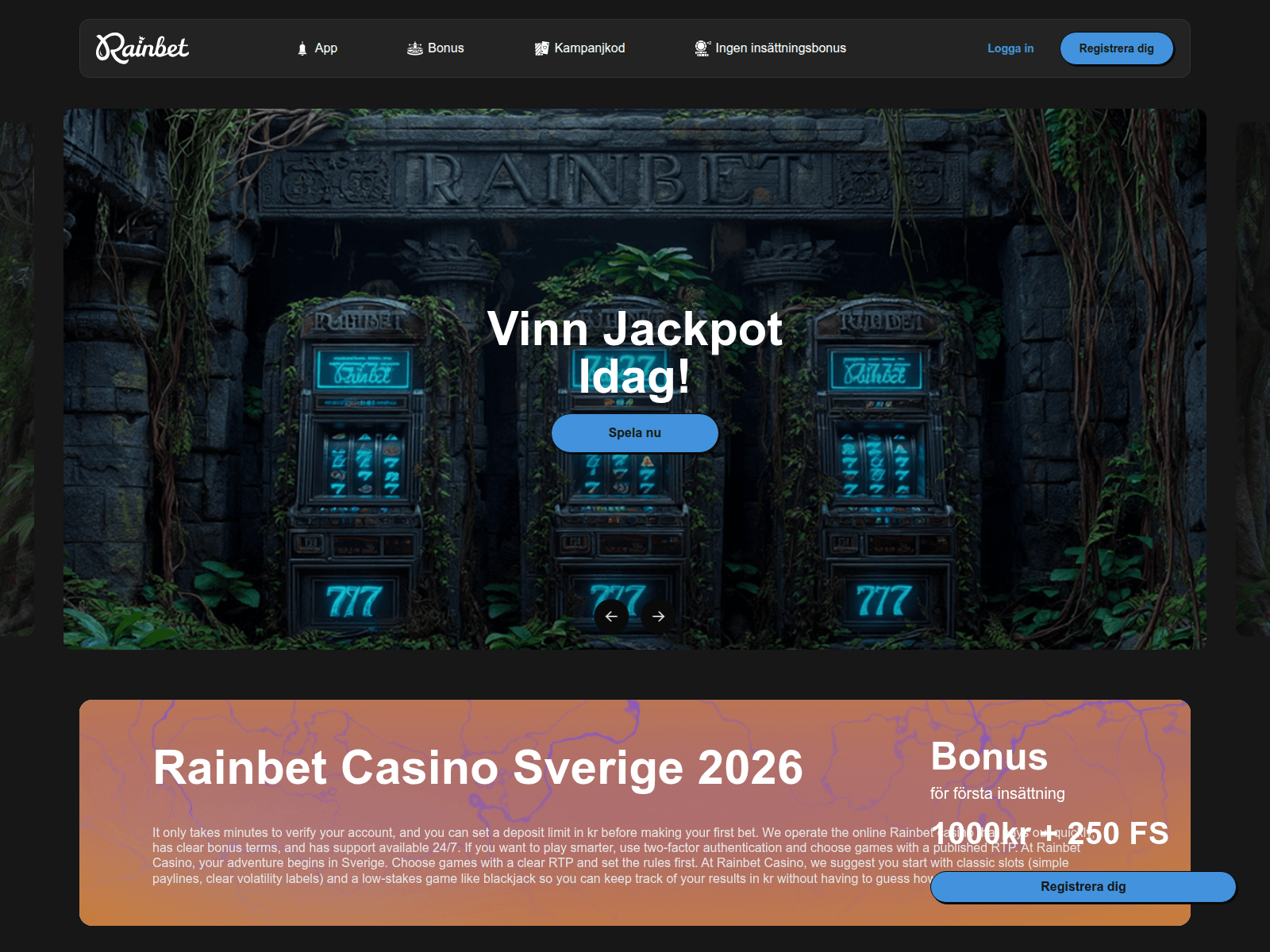Screenshot of rainbet-se.eu.com