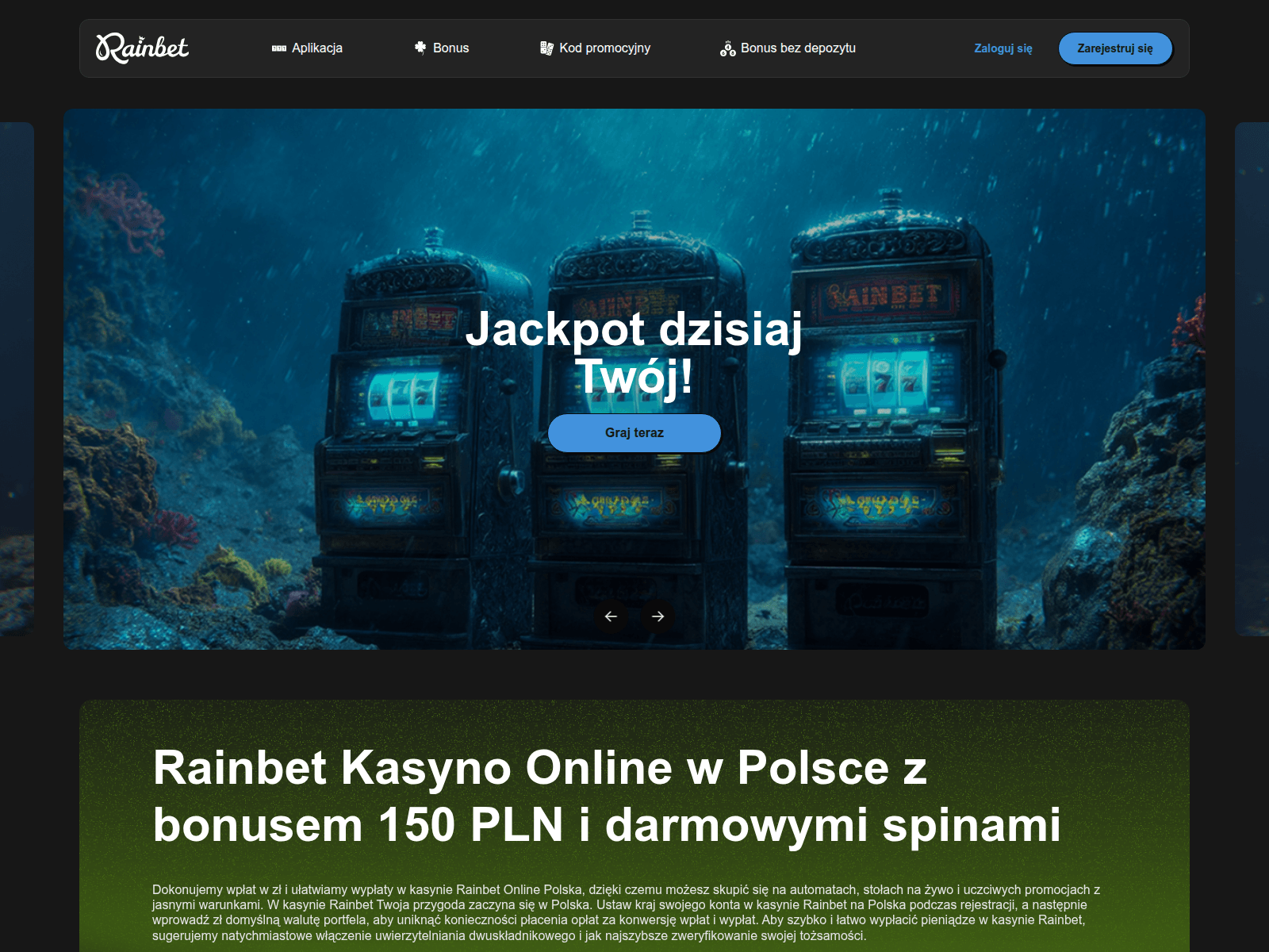 Screenshot of rainbetcasino-pl.com