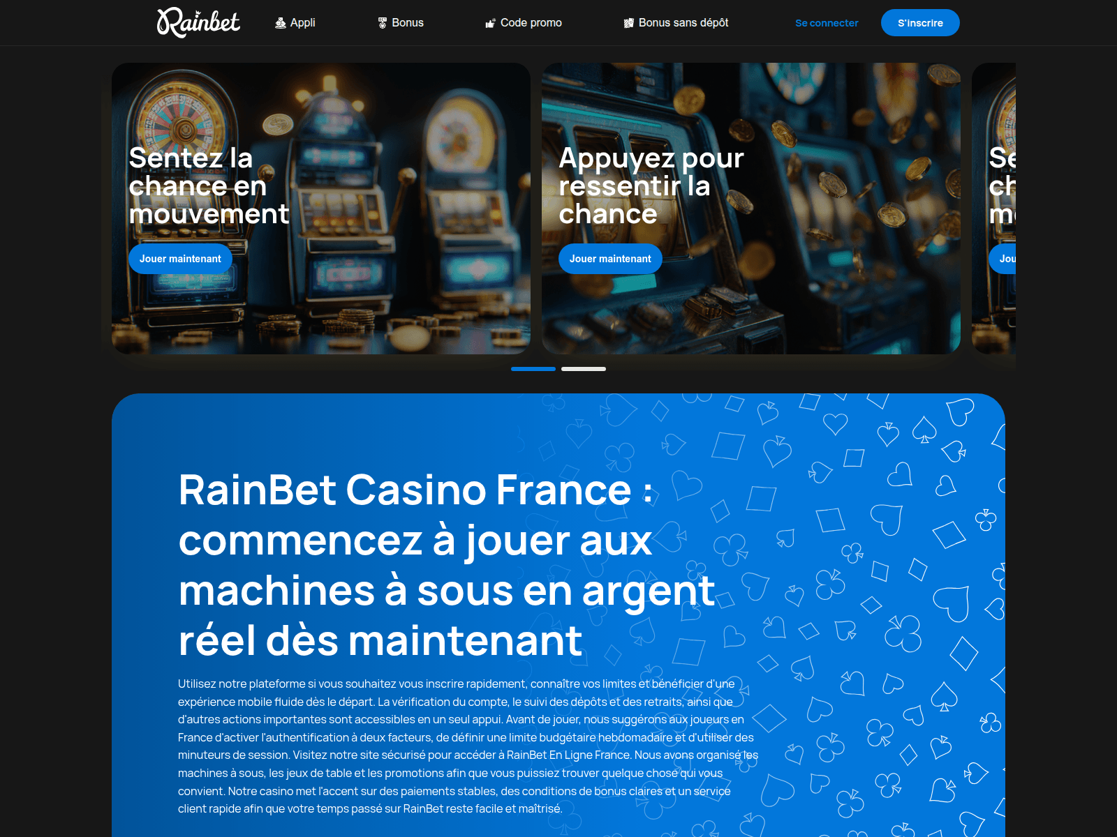 Screenshot of rainbetcasino-fr.eu.com