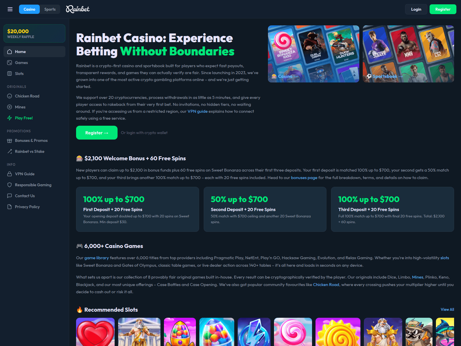 Screenshot of rainbet.ae