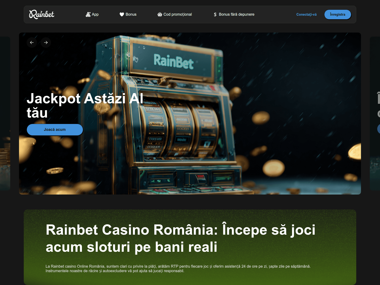 Screenshot of rainbet-ro.com