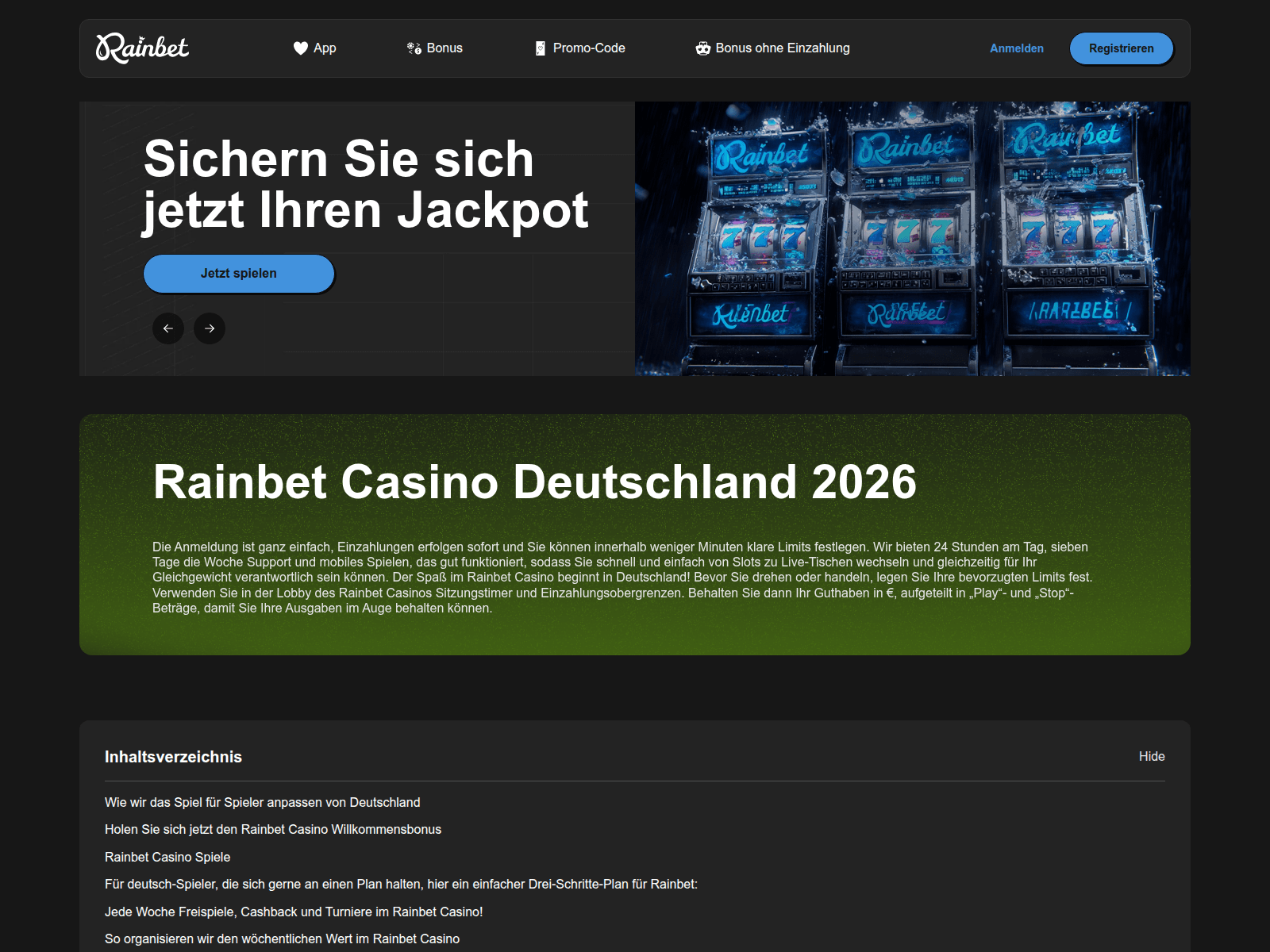 Screenshot of rainbet-de.eu.com