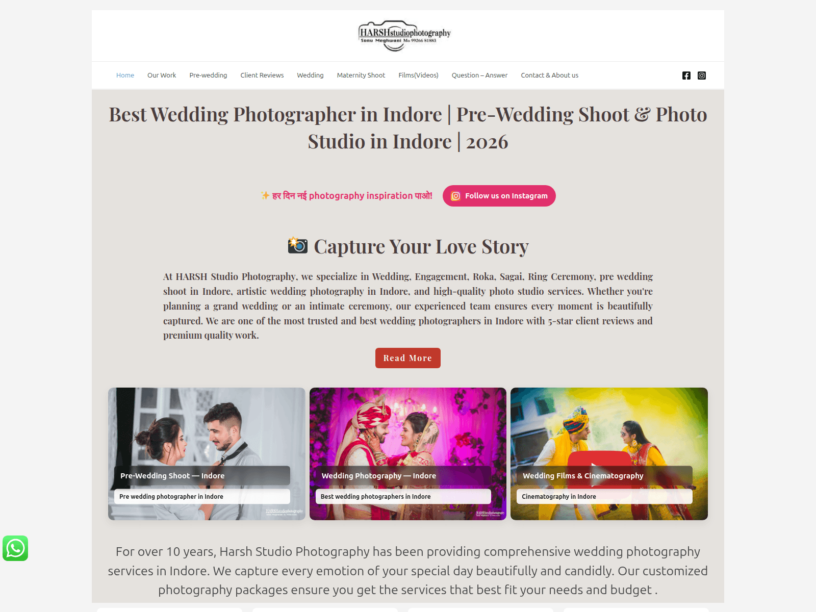 [Ekran görüntüsü] harshstudiophotography.in