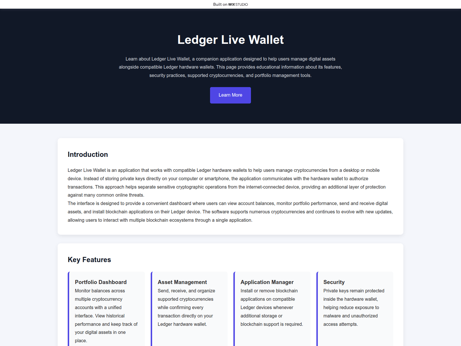 Screenshot of home-ledrge-apps.wixstudio.com