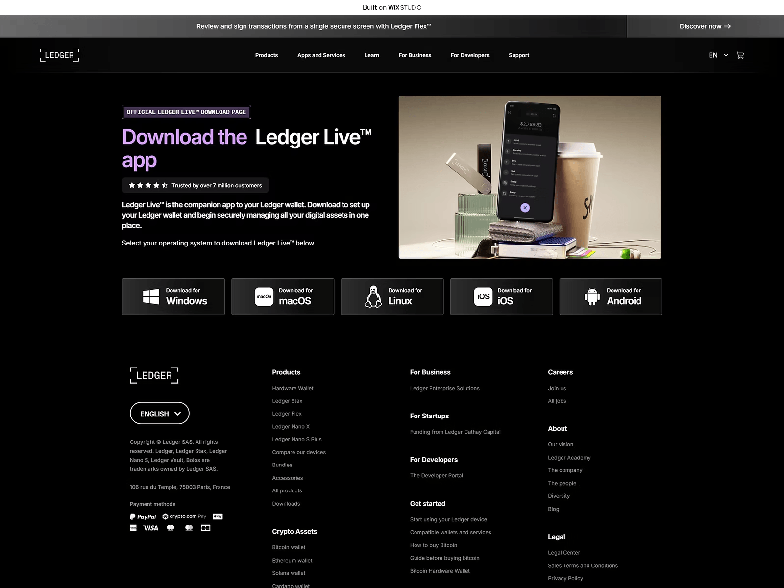 Screenshot of homepag-desktop-live.wixstudio.com