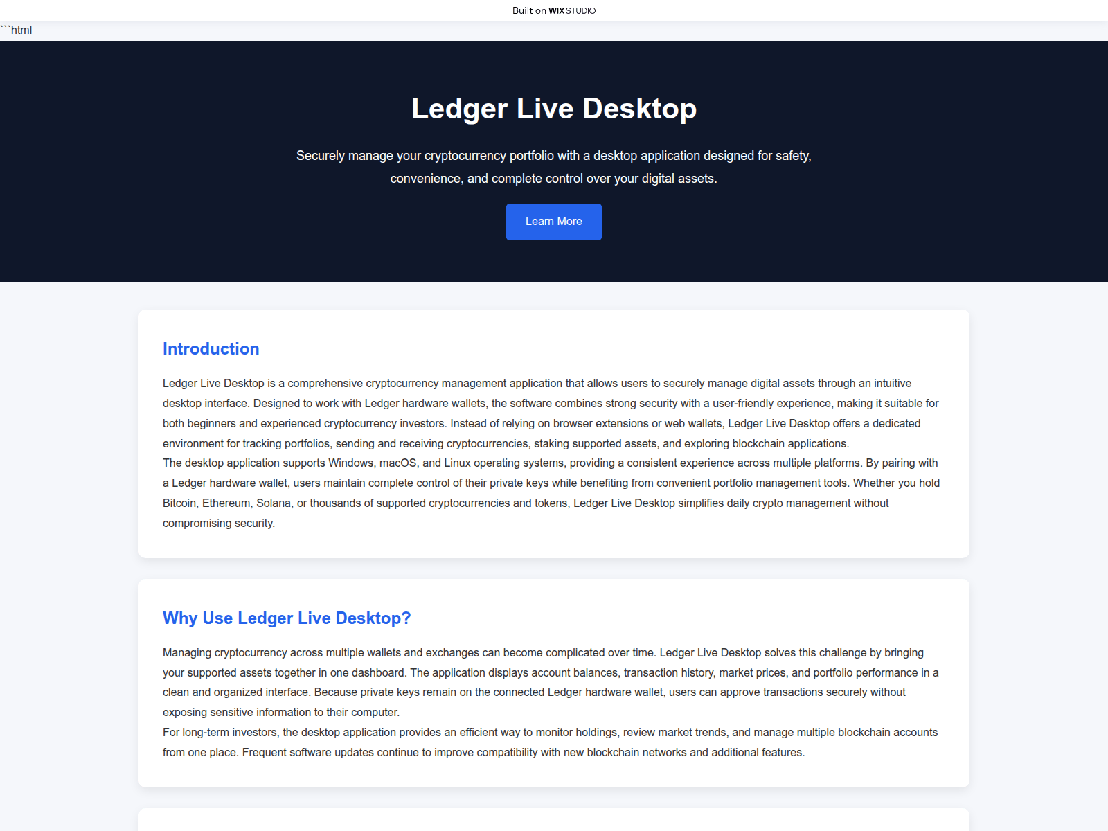 Screenshot of en-starts.wixstudio.com