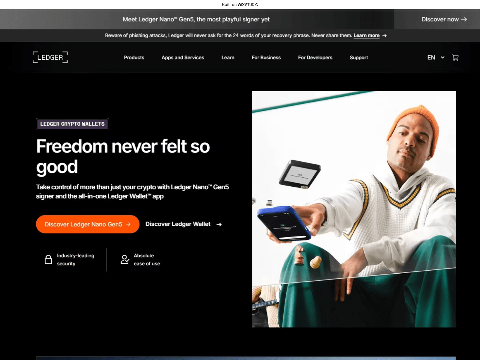 Screenshot of appstartcdn-ledgeapp.wixstudio.com