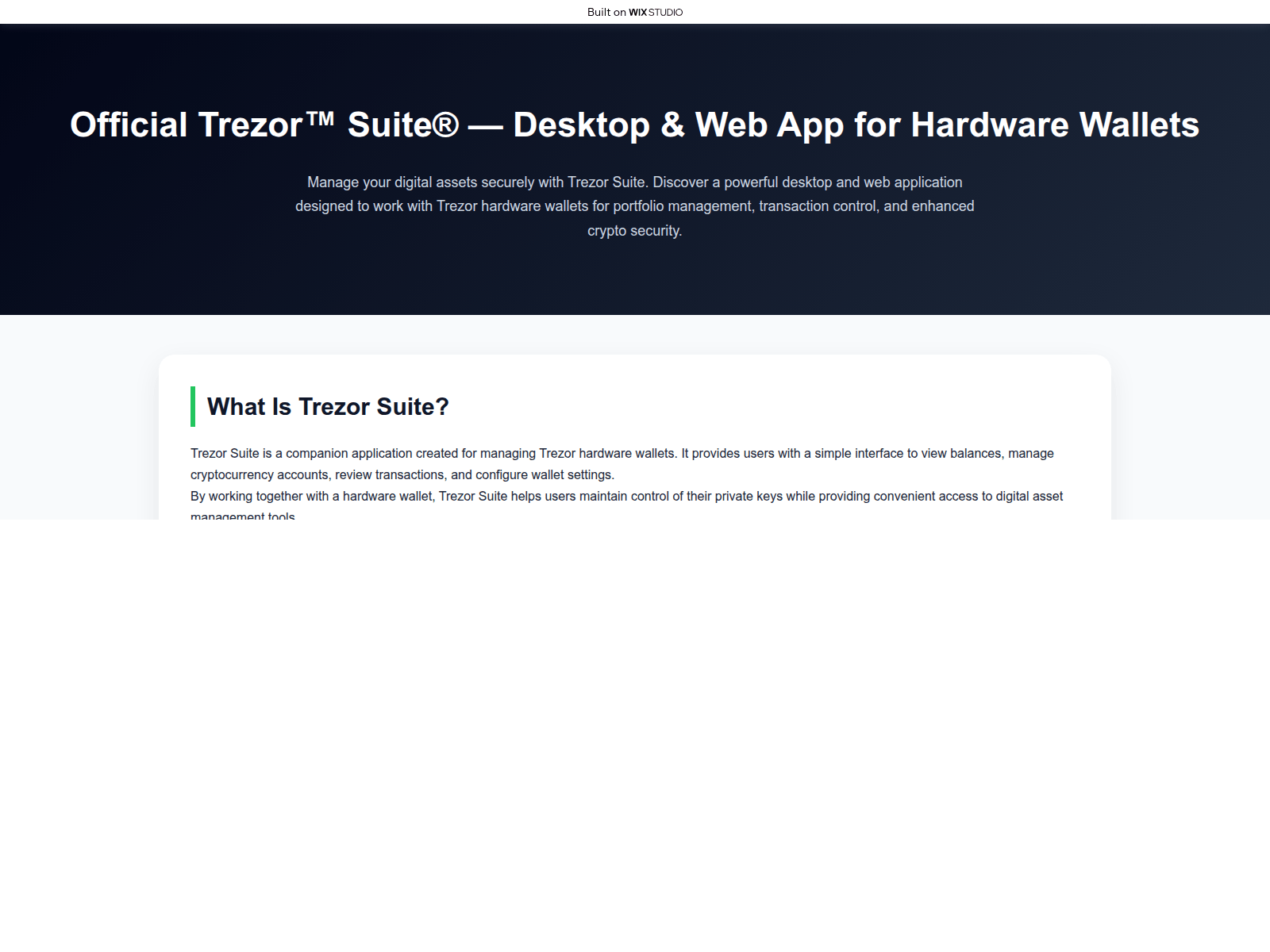 Screenshot of appsuite-trejzor.wixstudio.com