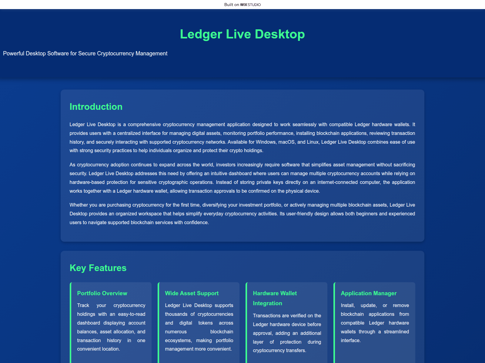 Screenshot of started-desktopapp.wixstudio.com