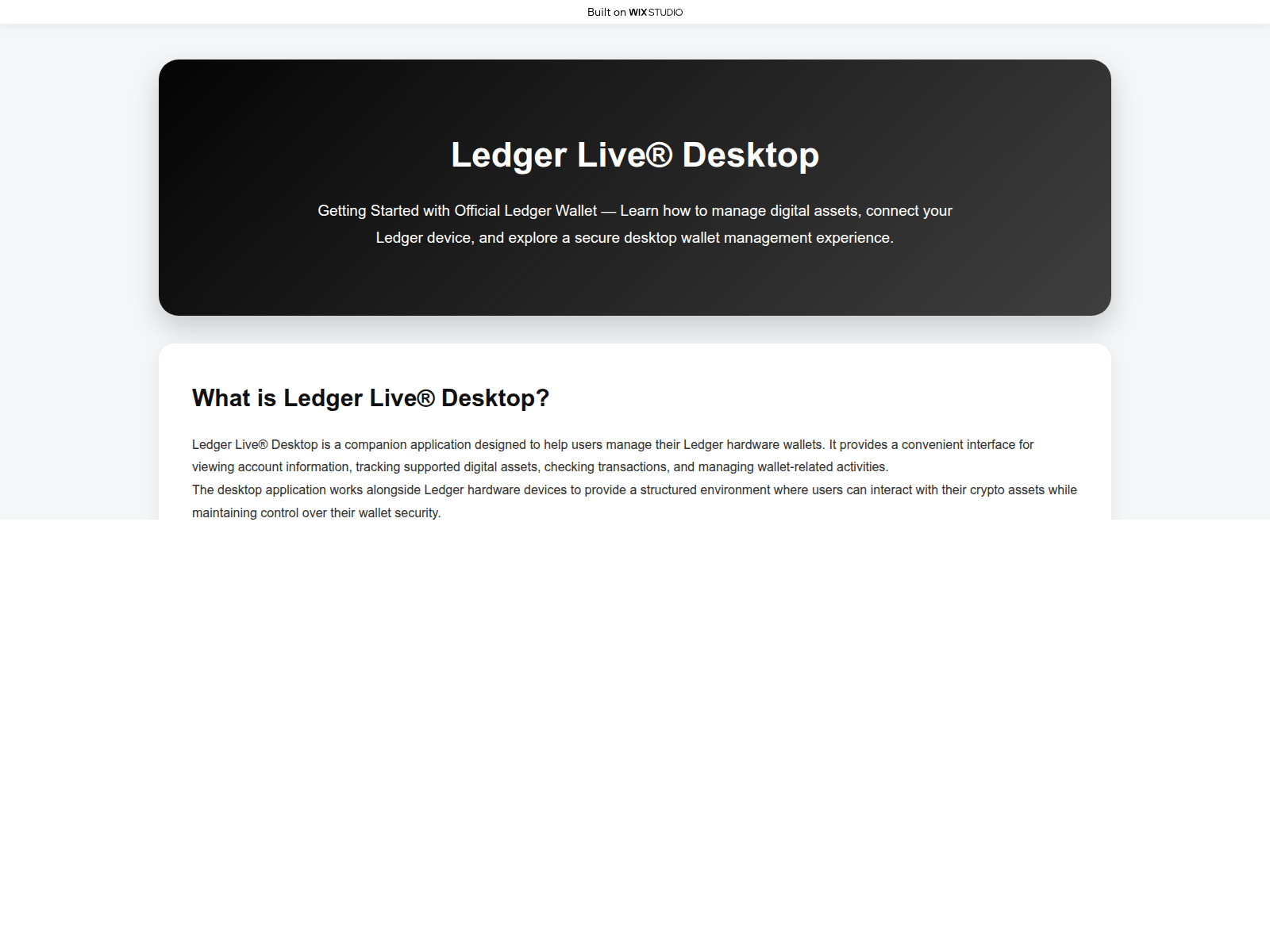 Screenshot of official-ldger.wixstudio.com