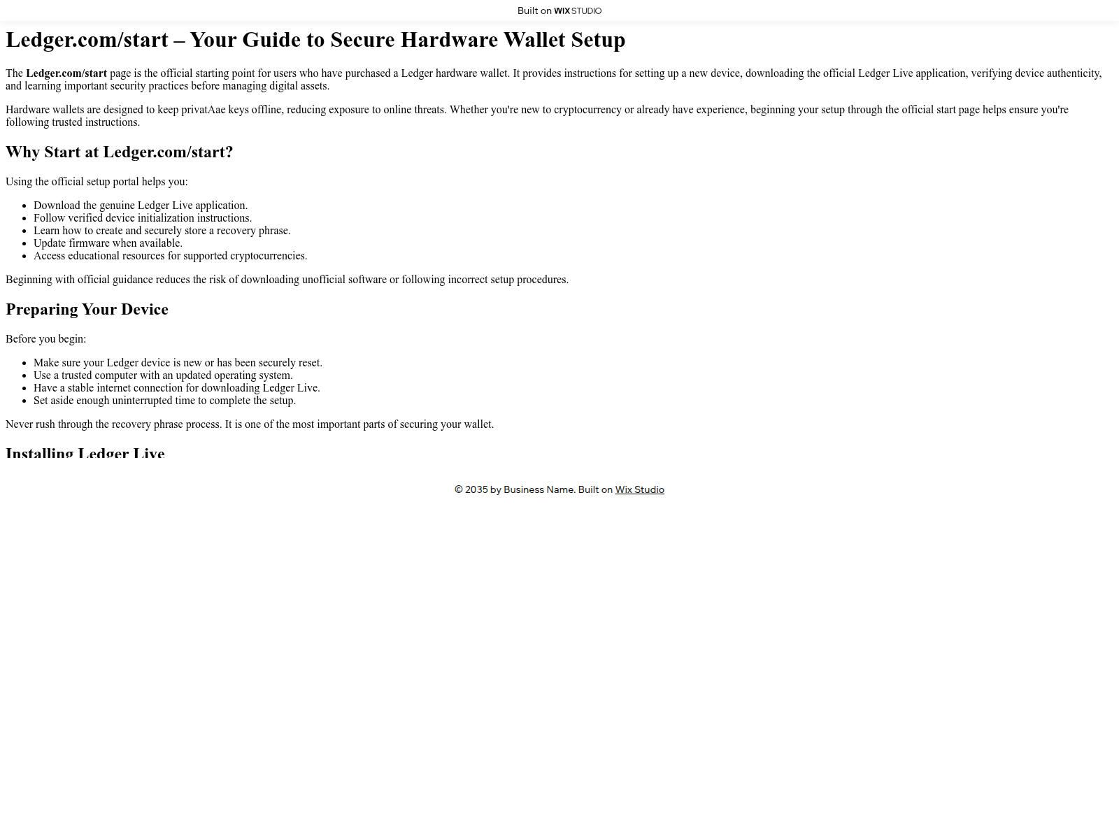 Screenshot of ledagrhub-starten.wixstudio.com