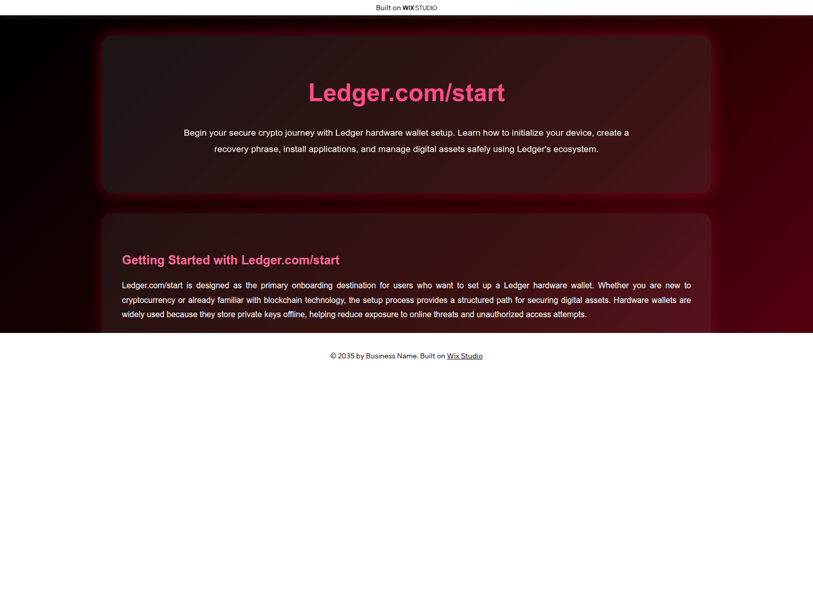 Screenshot of starten-ledgeapp.wixstudio.com