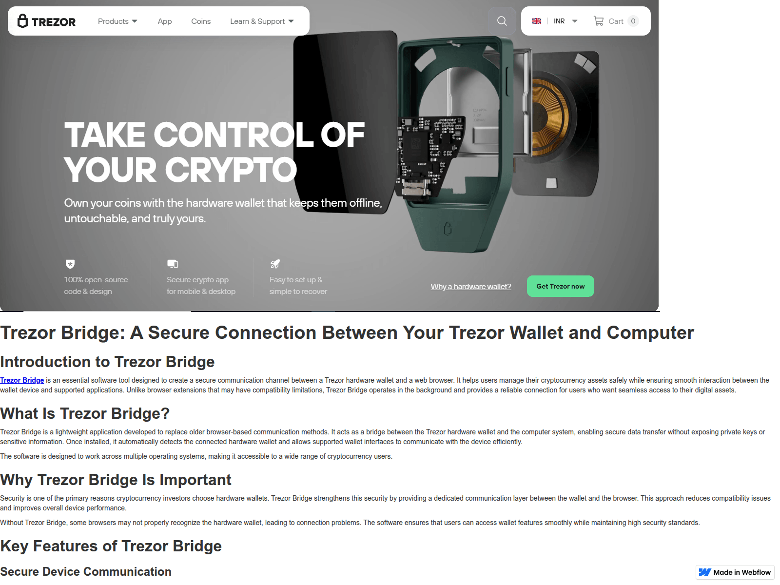 Screenshot of trezo-bridg-app.webflow.io