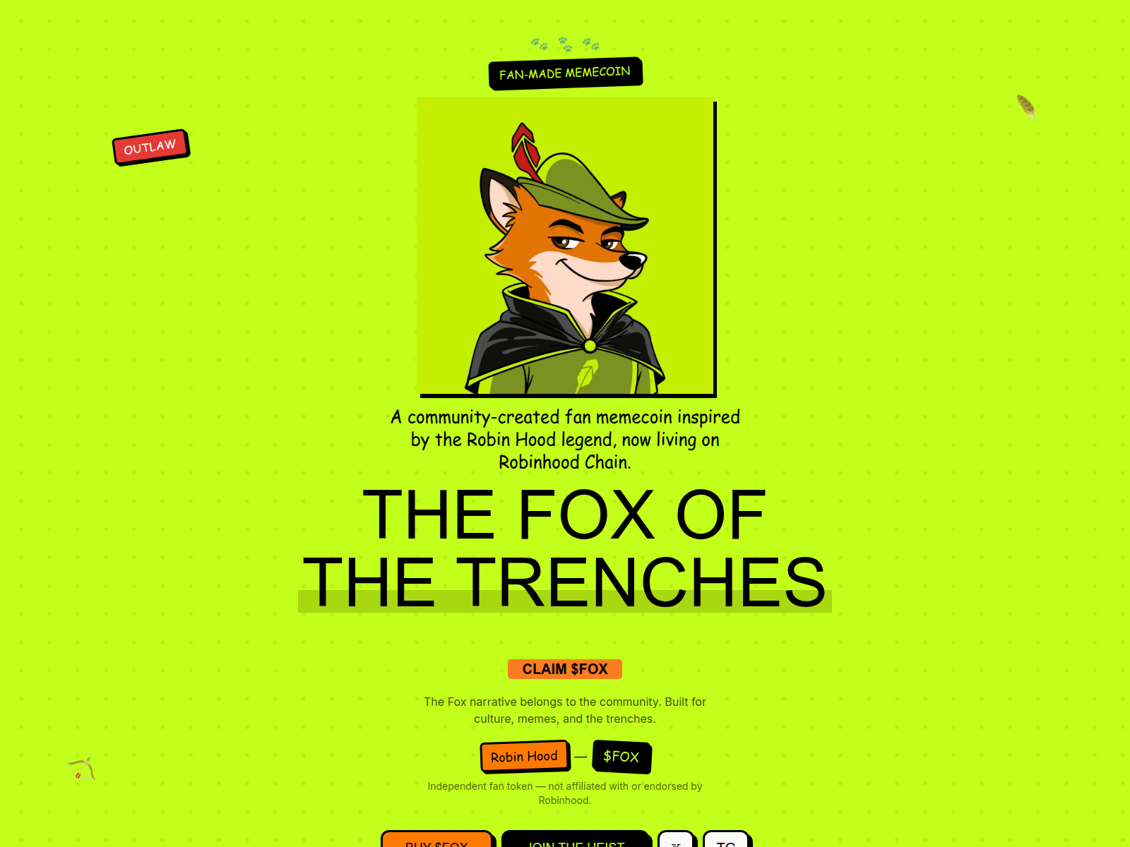 Screenshot of robinhoodfox.info