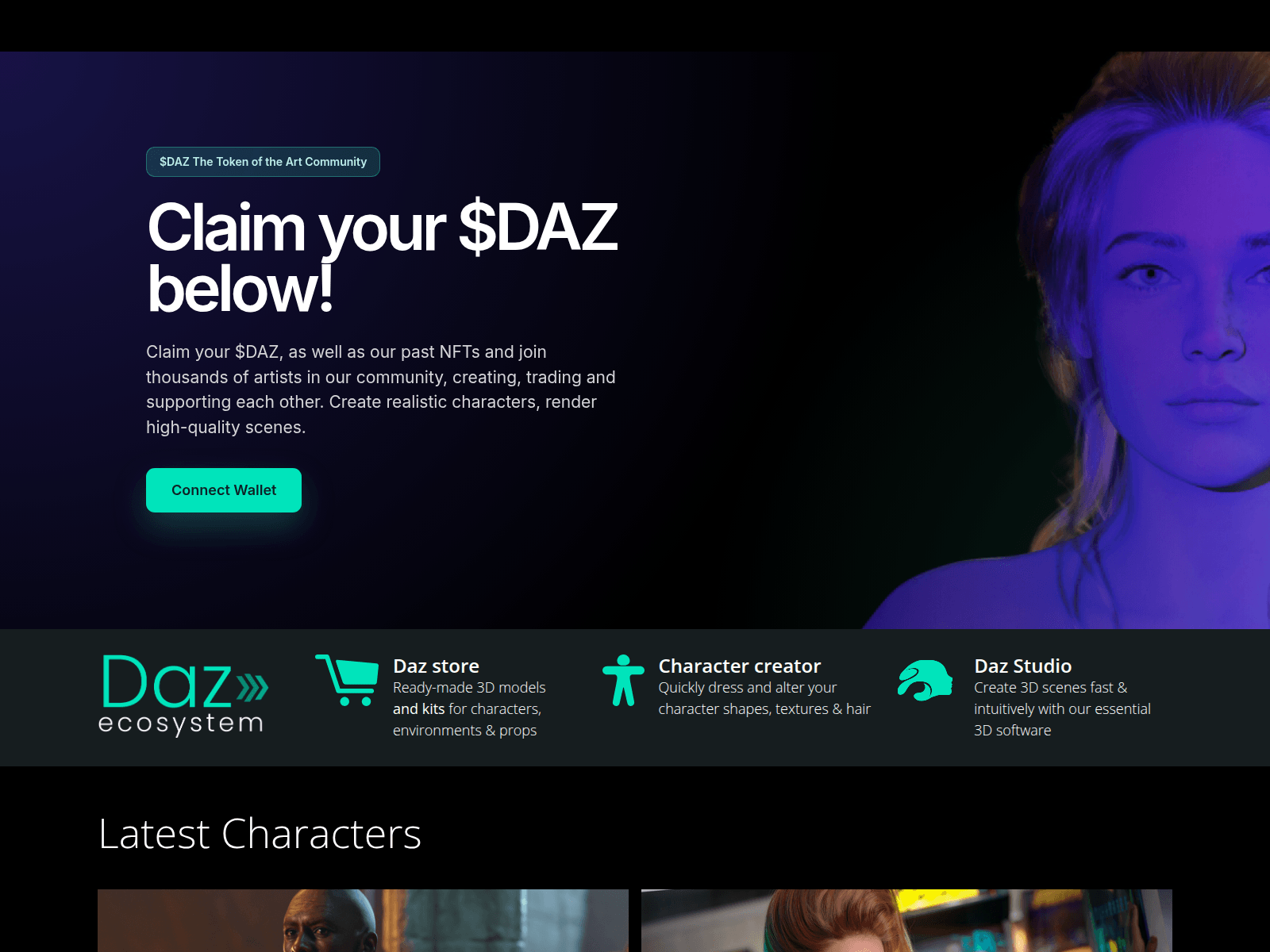 Screenshot of daz3d.live