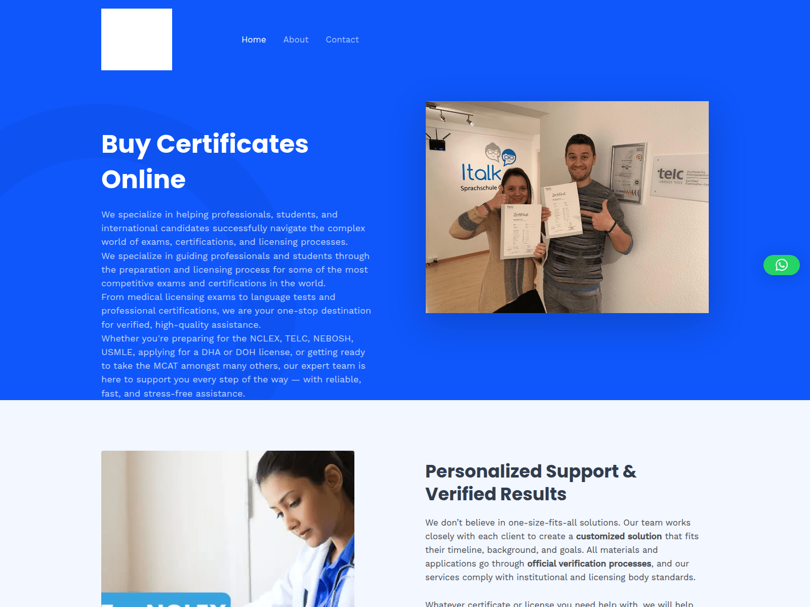 Screenshot of buycertificatesonline.com