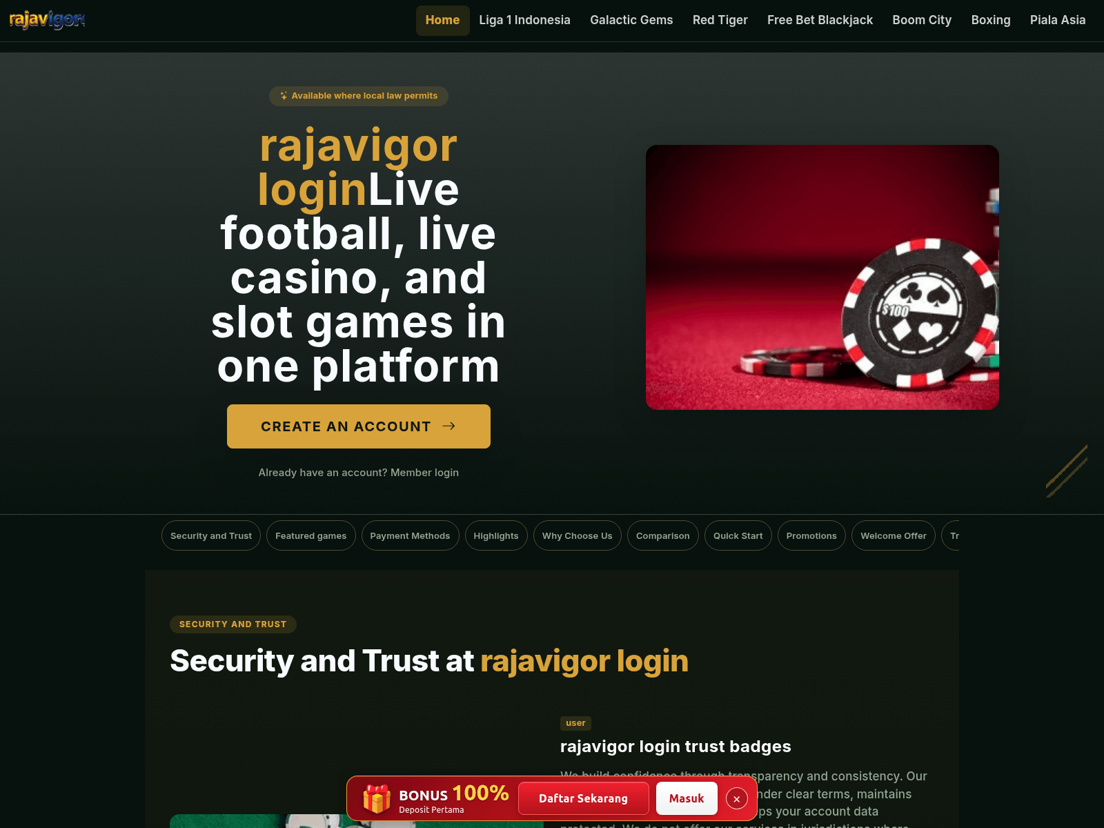 Screenshot of rajavigorlogin.com