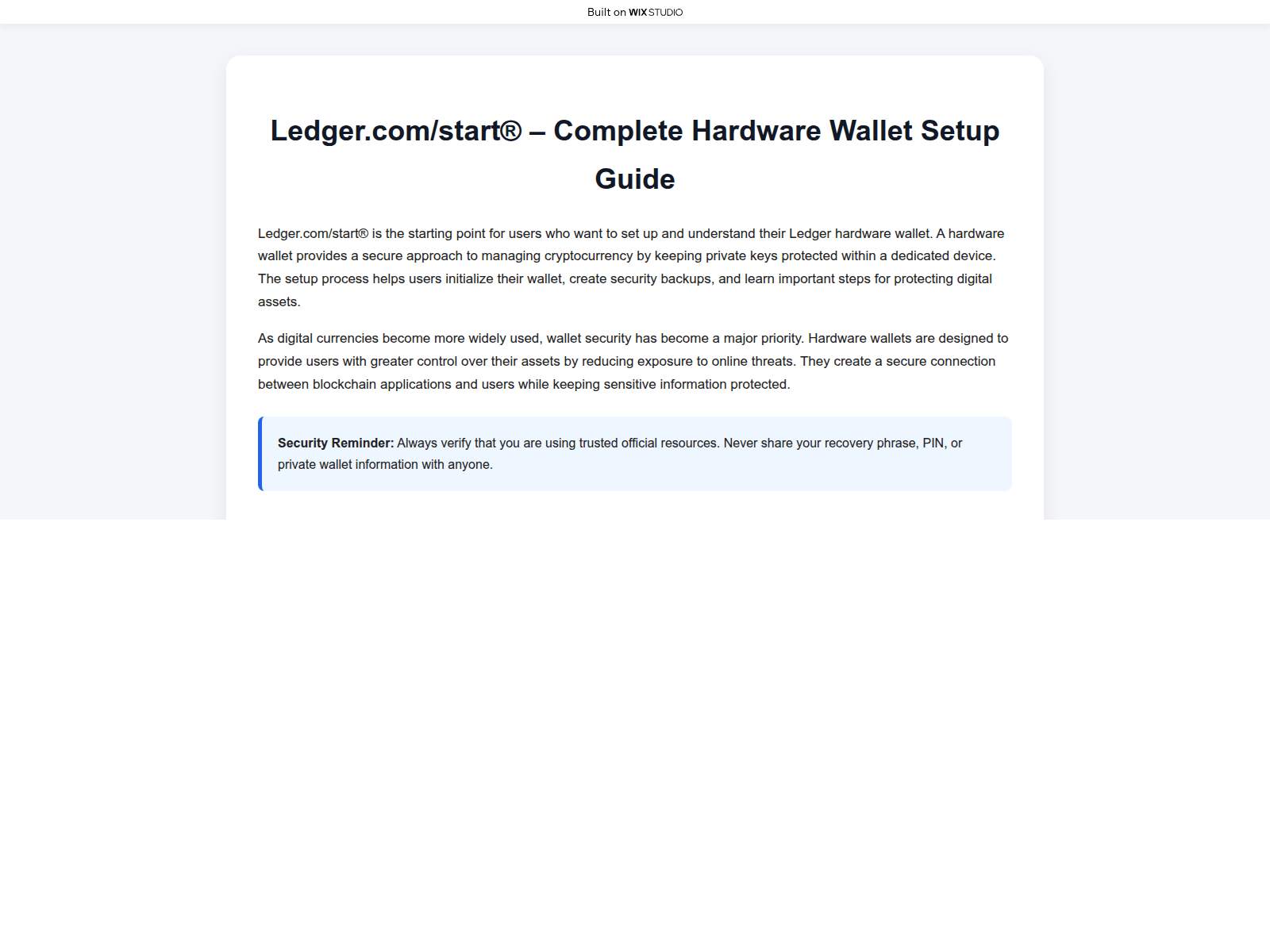 Screenshot of starto-ledgecdn.wixstudio.com