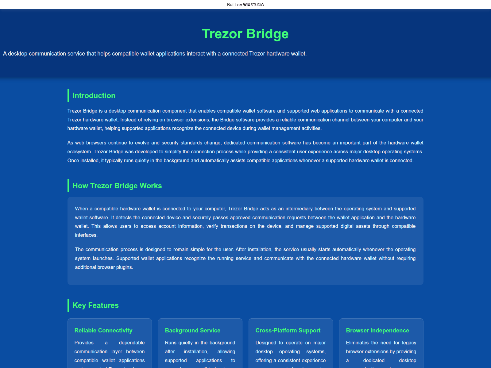Screenshot of online-bridgesso.wixstudio.com