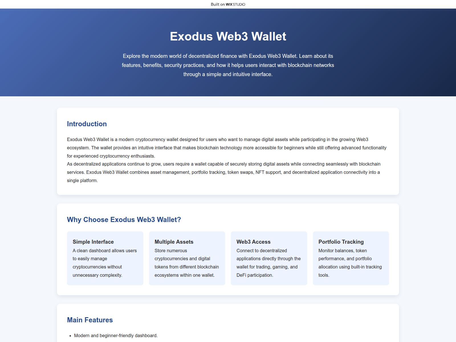 Screenshot of us-en-exidus.wixstudio.com