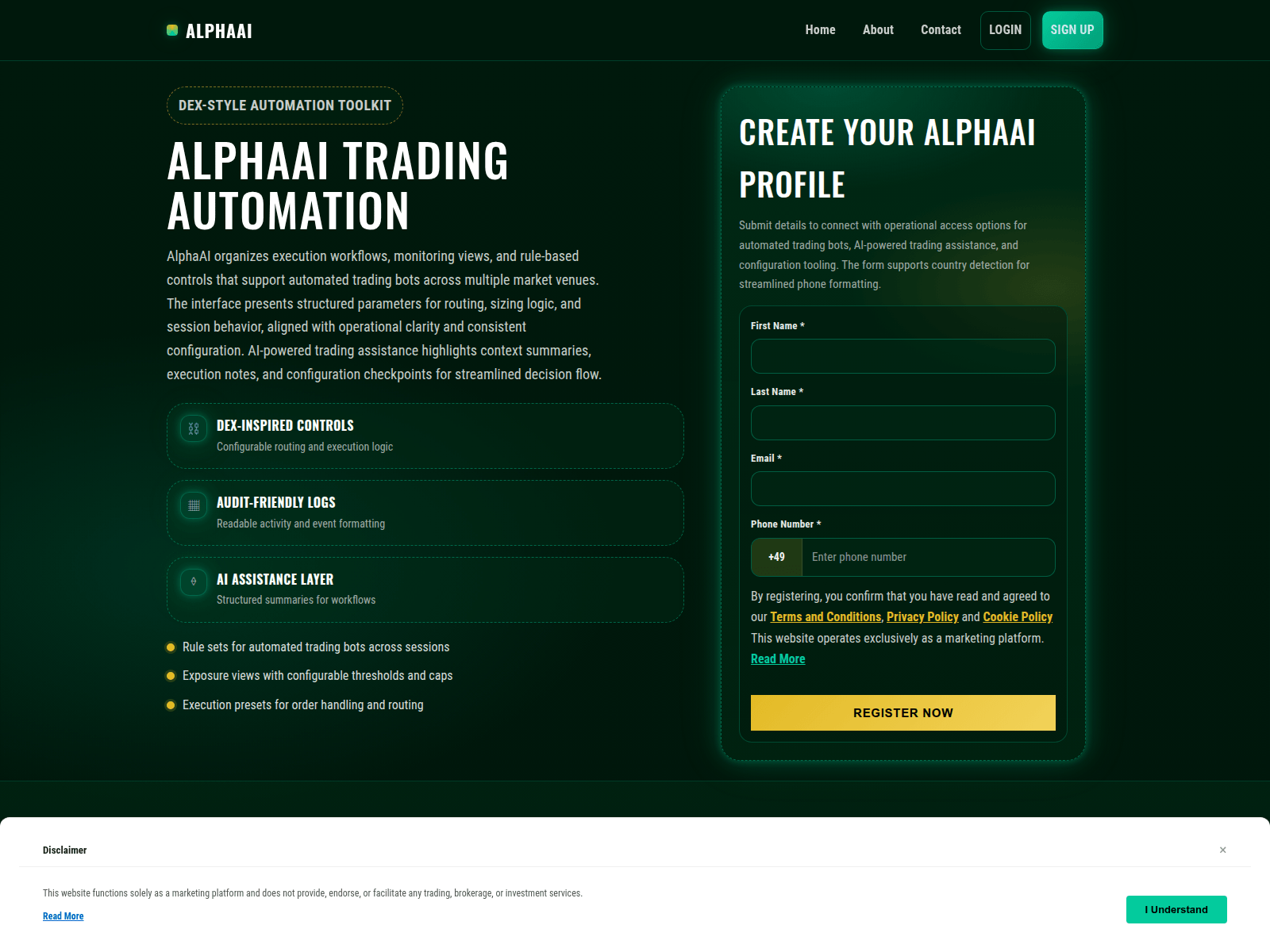 Screenshot of alphaai.click