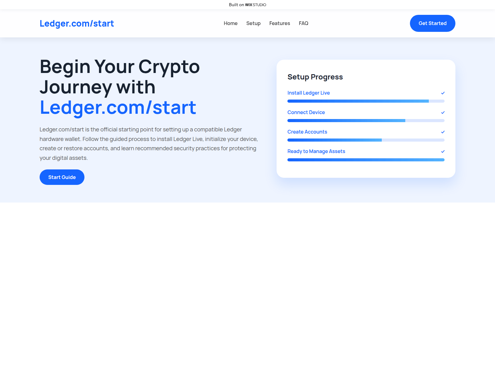 Screenshot of iostart-ledge.wixstudio.com