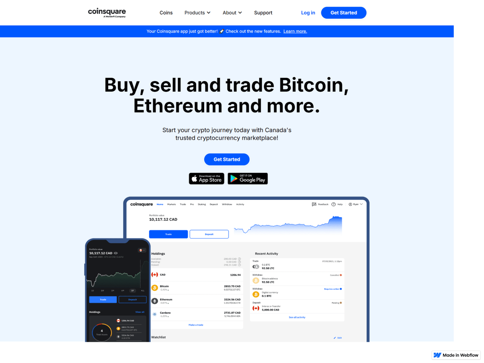 Screenshot of sso-coinsquarre-com-cdn-auth.webflow.io