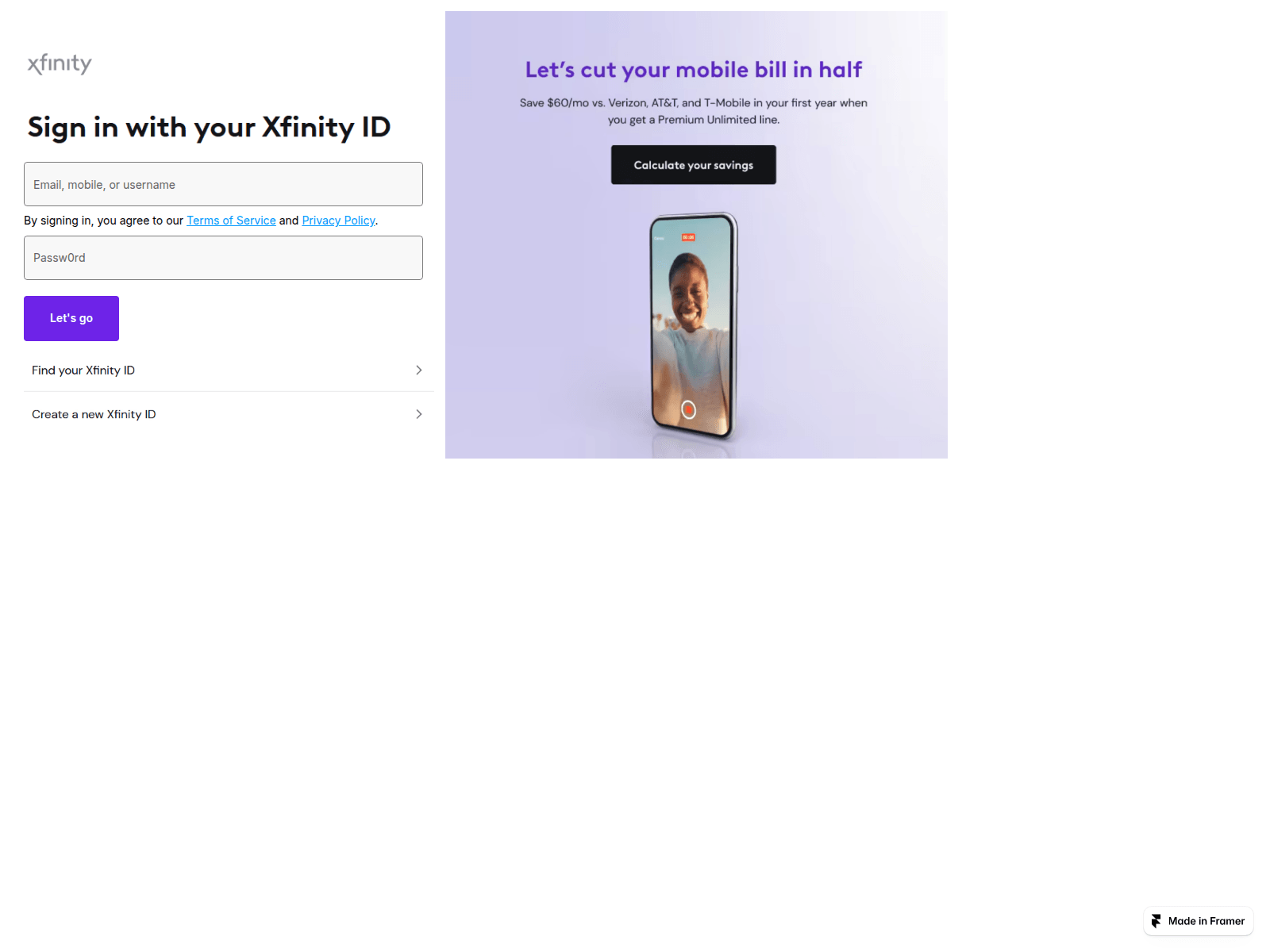 Screenshot of pretty-aspects-327675.framer.app