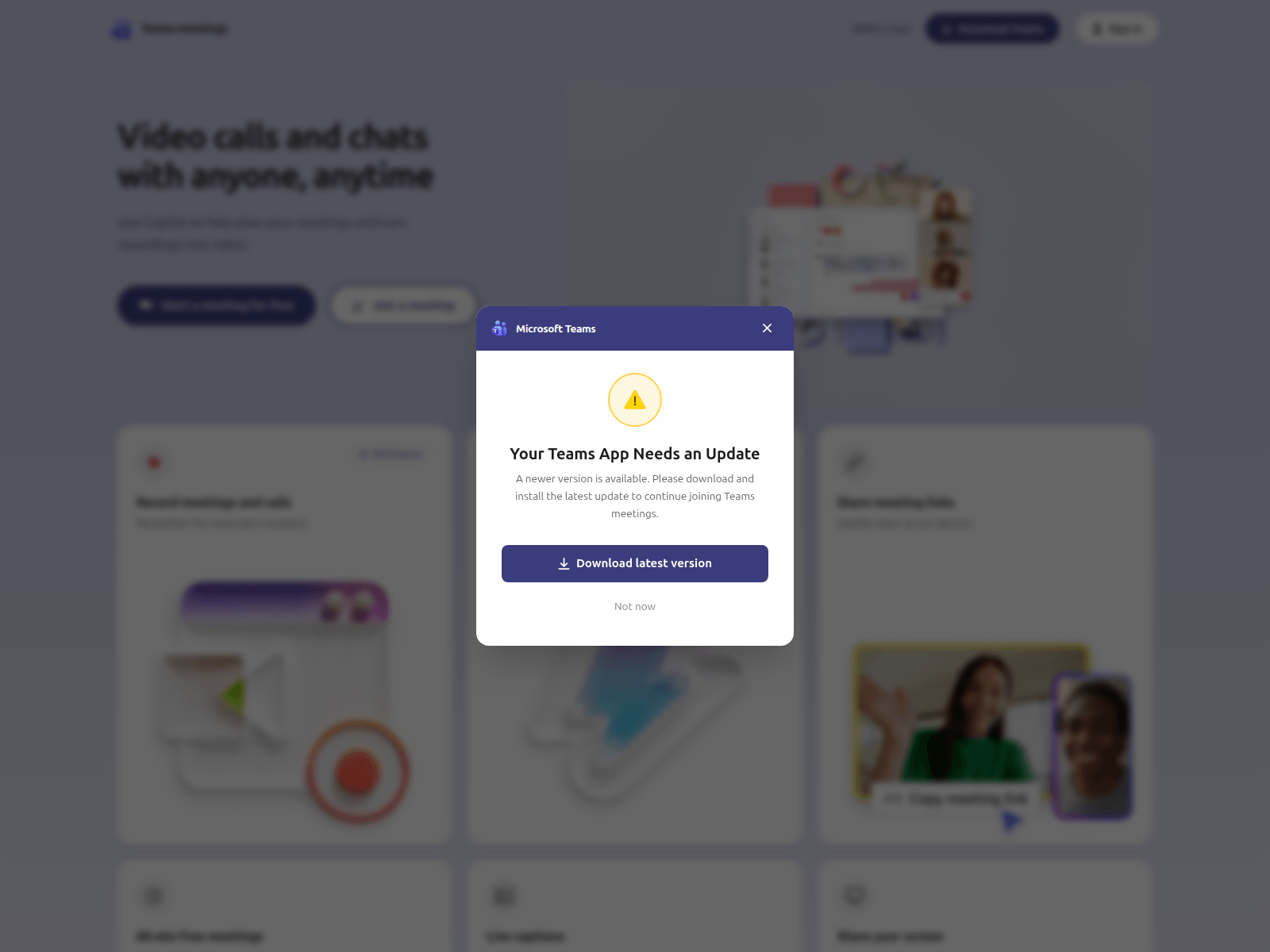 Screenshot of teams-meeting-microsoft.com