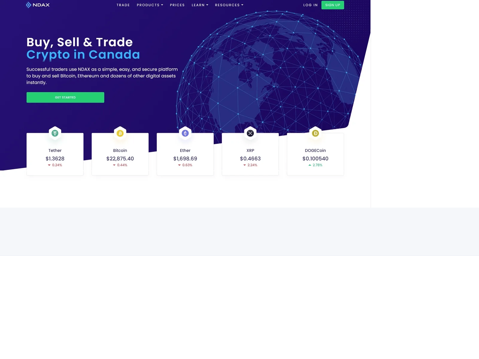 Screenshot of ndax-sign-inn.webflow.io