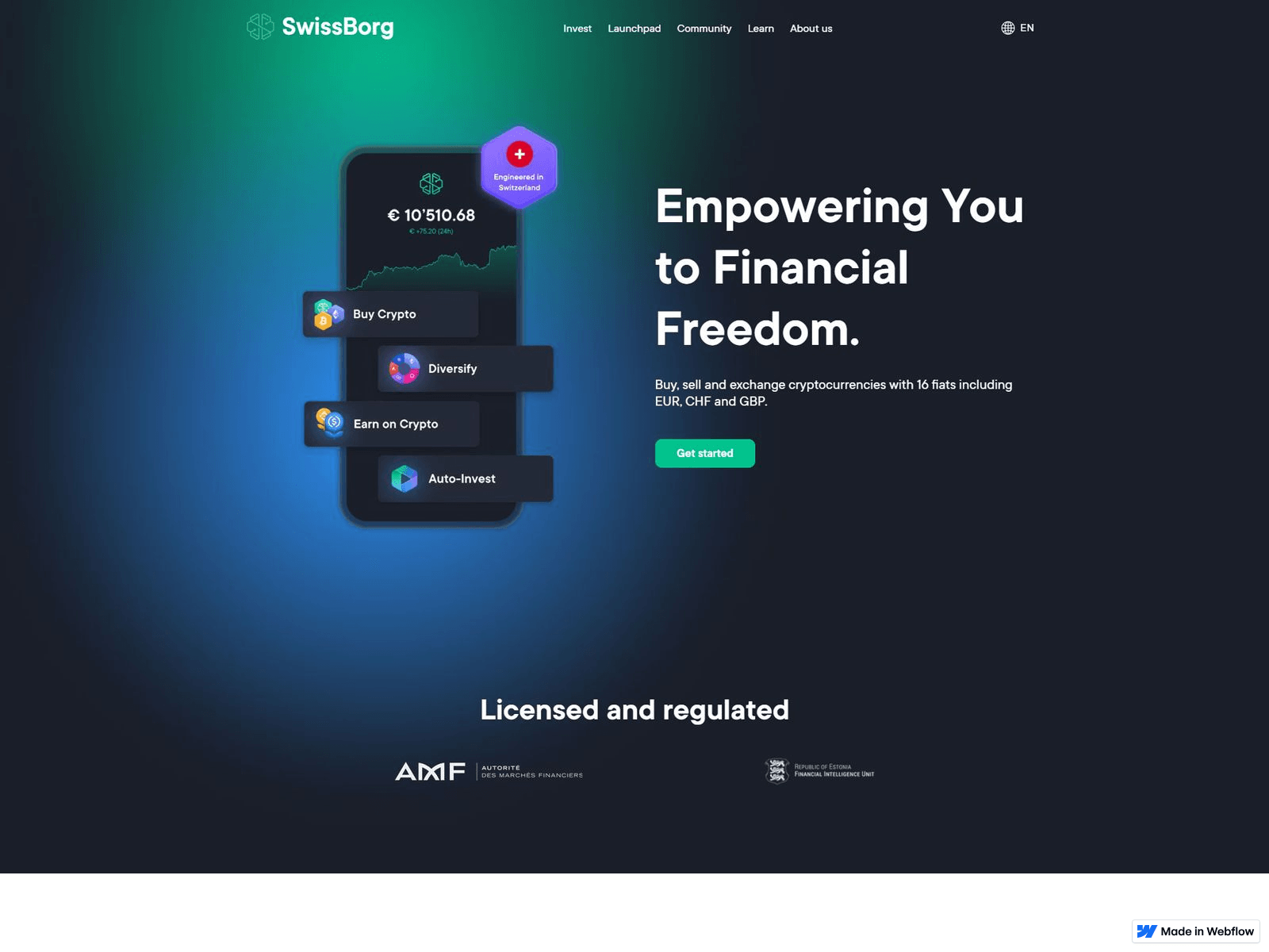 Screenshot of swisborgglgin.webflow.io