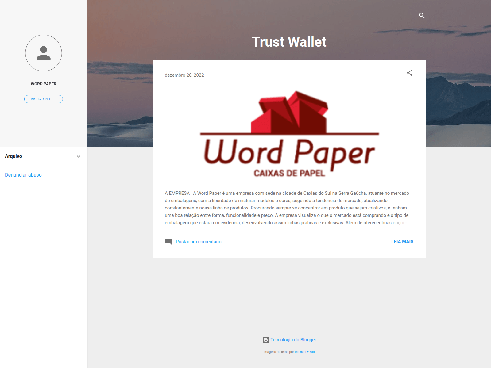 Screenshot of trustwallet-login.blogspot.com