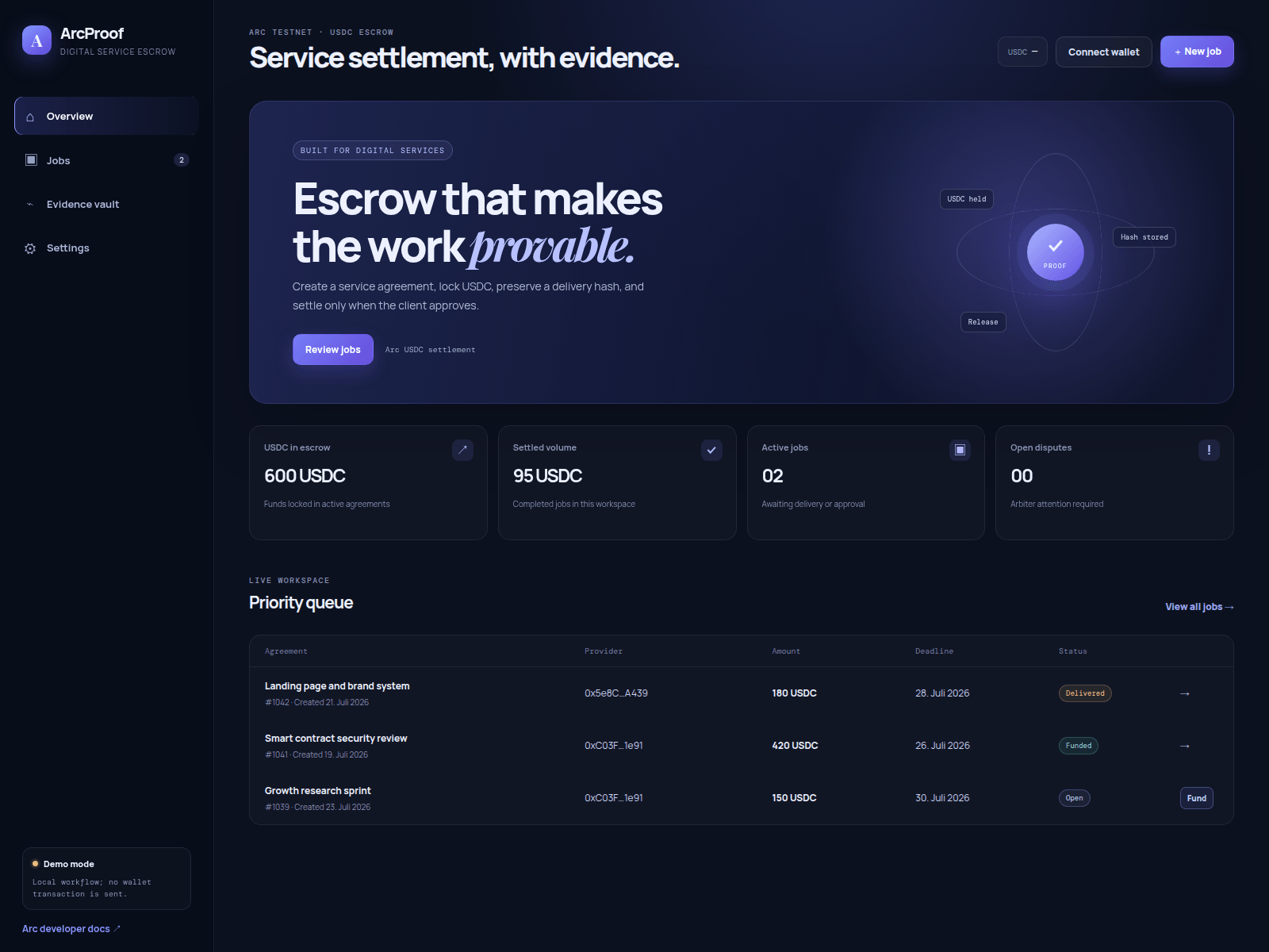 Screenshot of arcproof-files.pages.dev