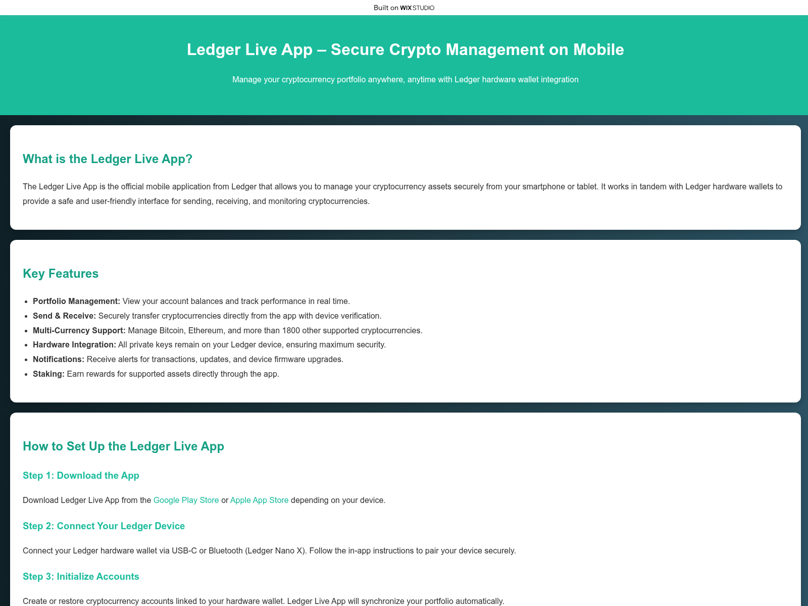 Screenshot of liveapp-home.wixstudio.com