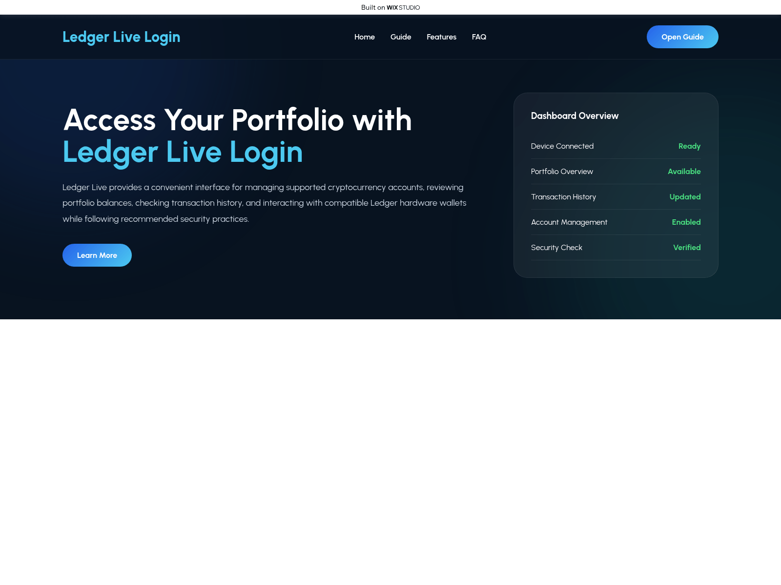 Screenshot of livestart-ledgrlive.wixstudio.com