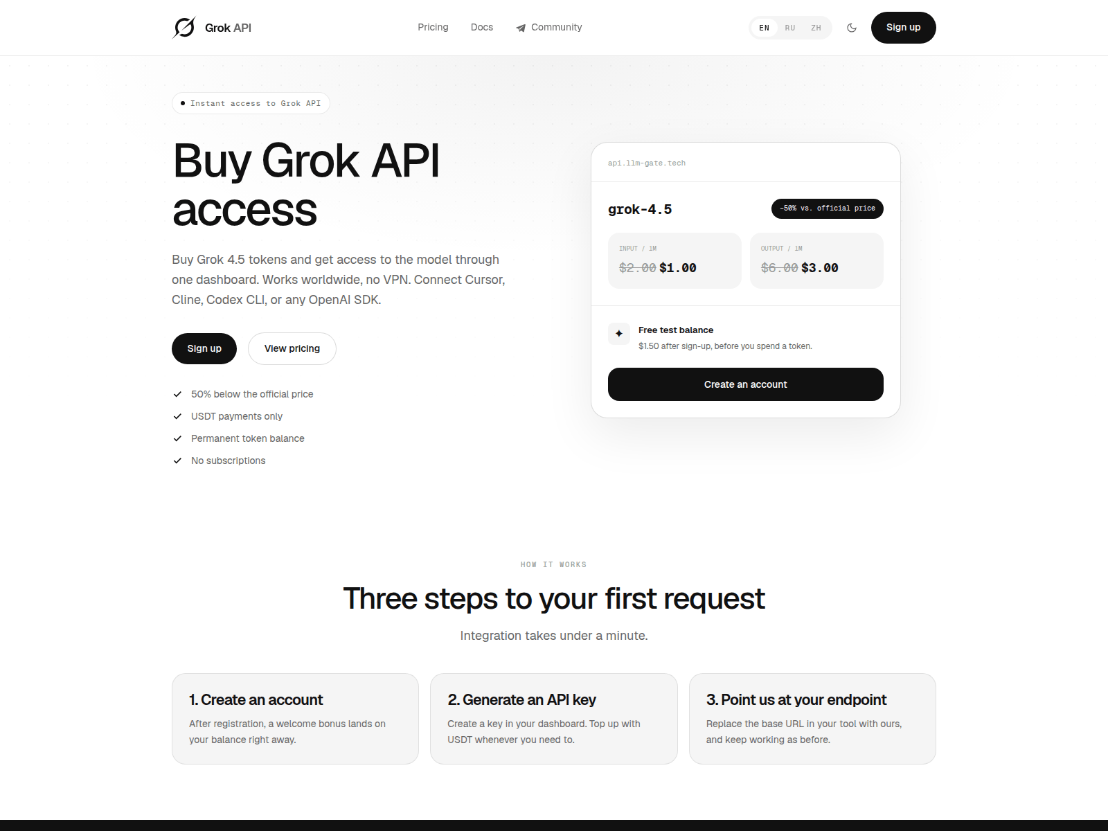 Screenshot of grok-api.dev