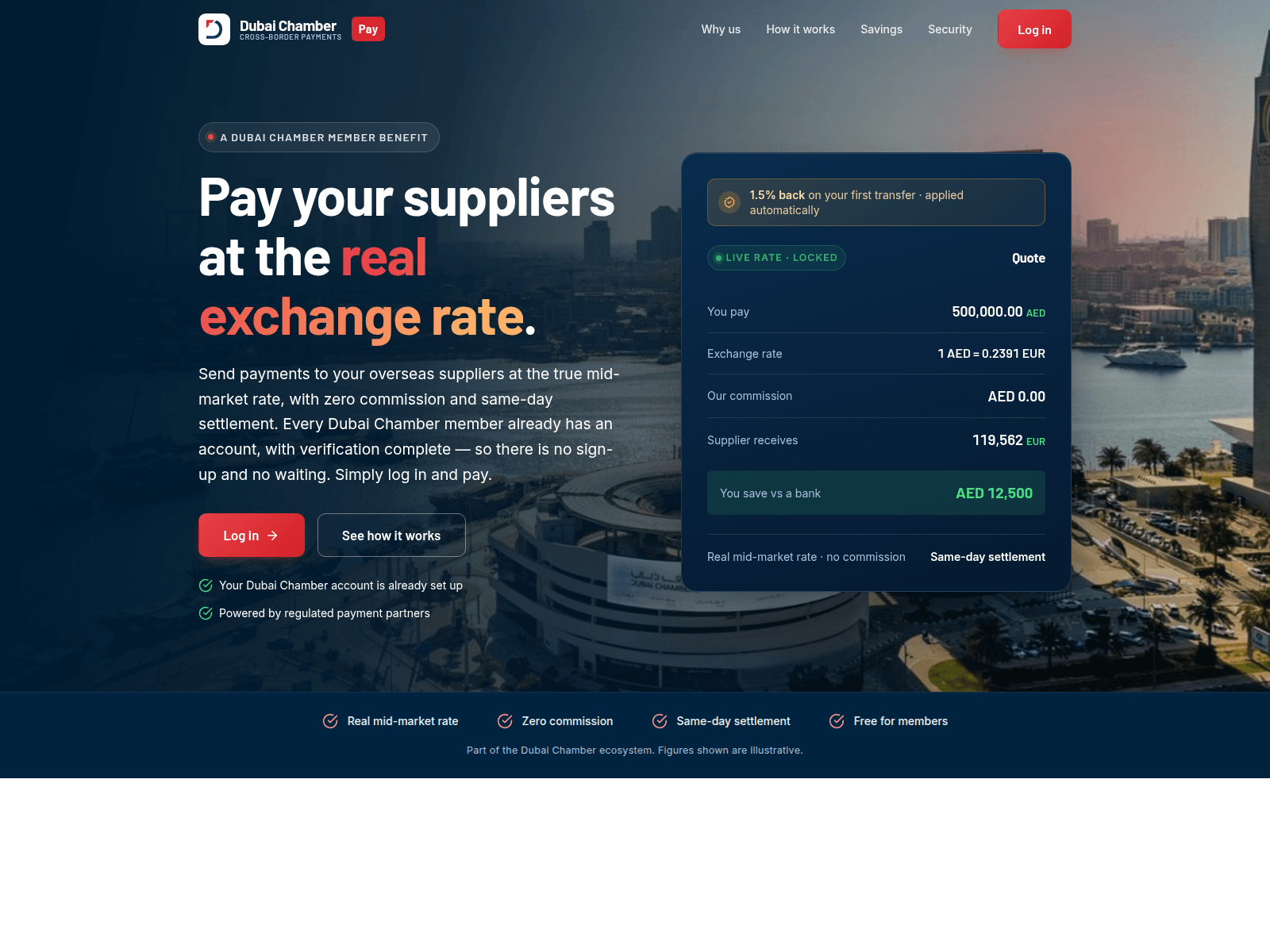 Screenshot of uae-dchamberspayment.com