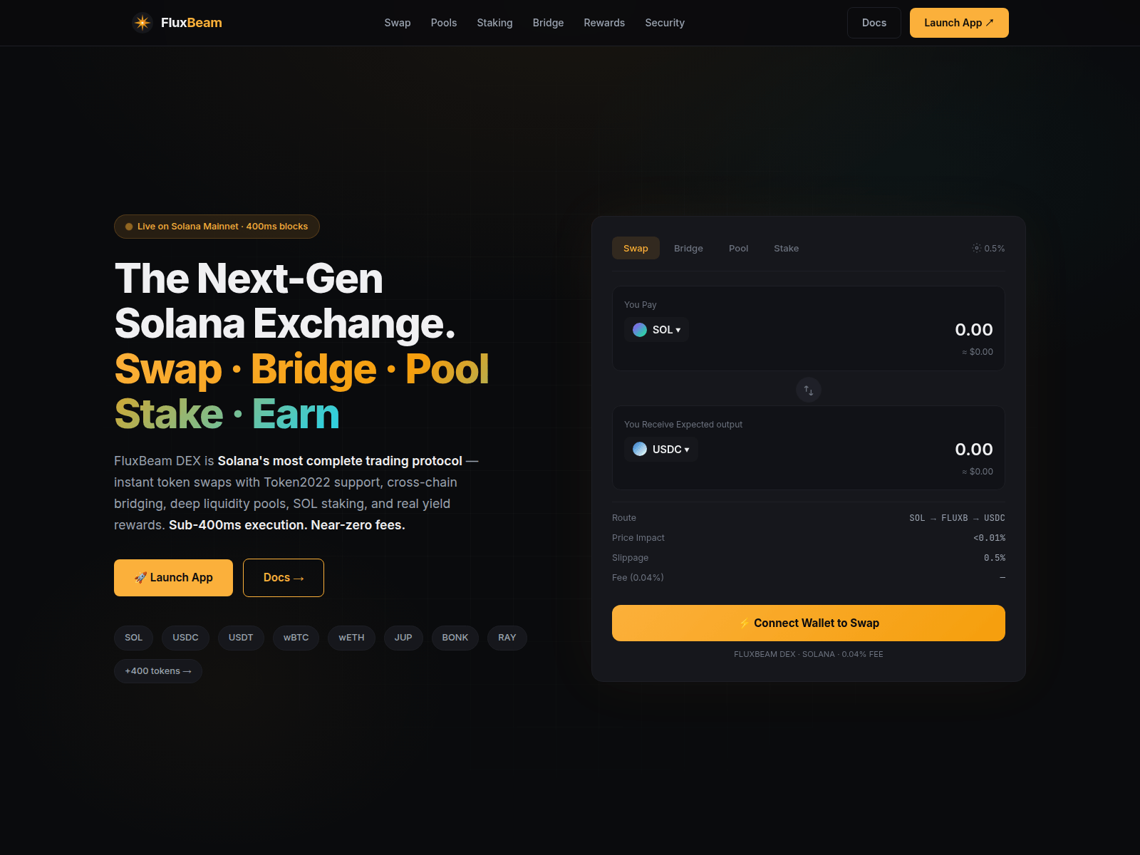 Screenshot of fluxbeam-dex.org