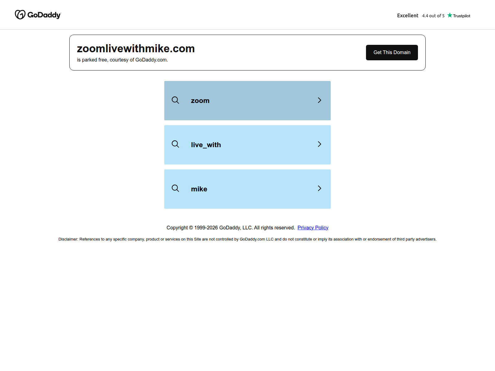 Знімок екрана zoomlivewithmike.com