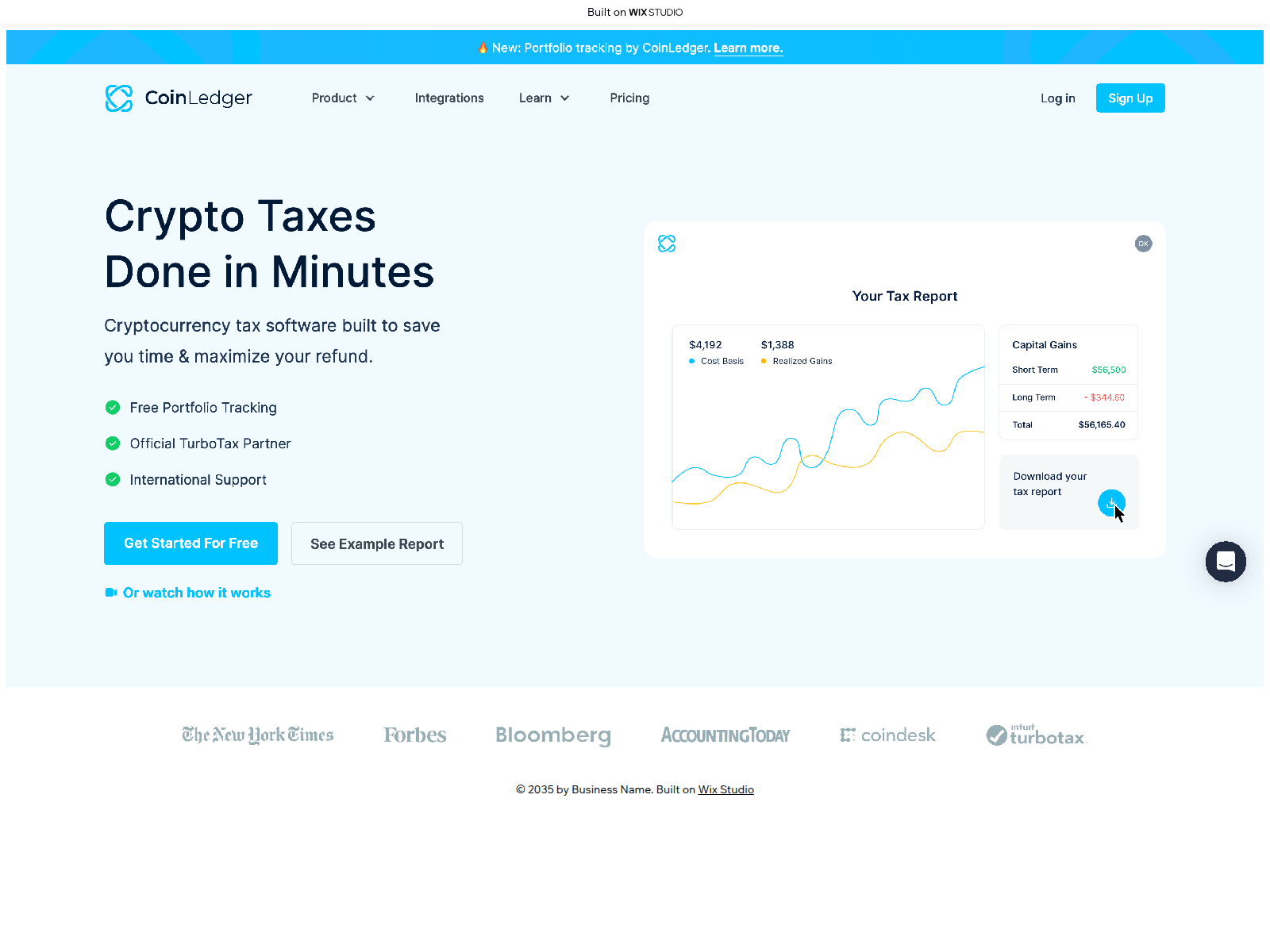 Screenshot of cdncoin-legder.wixstudio.com