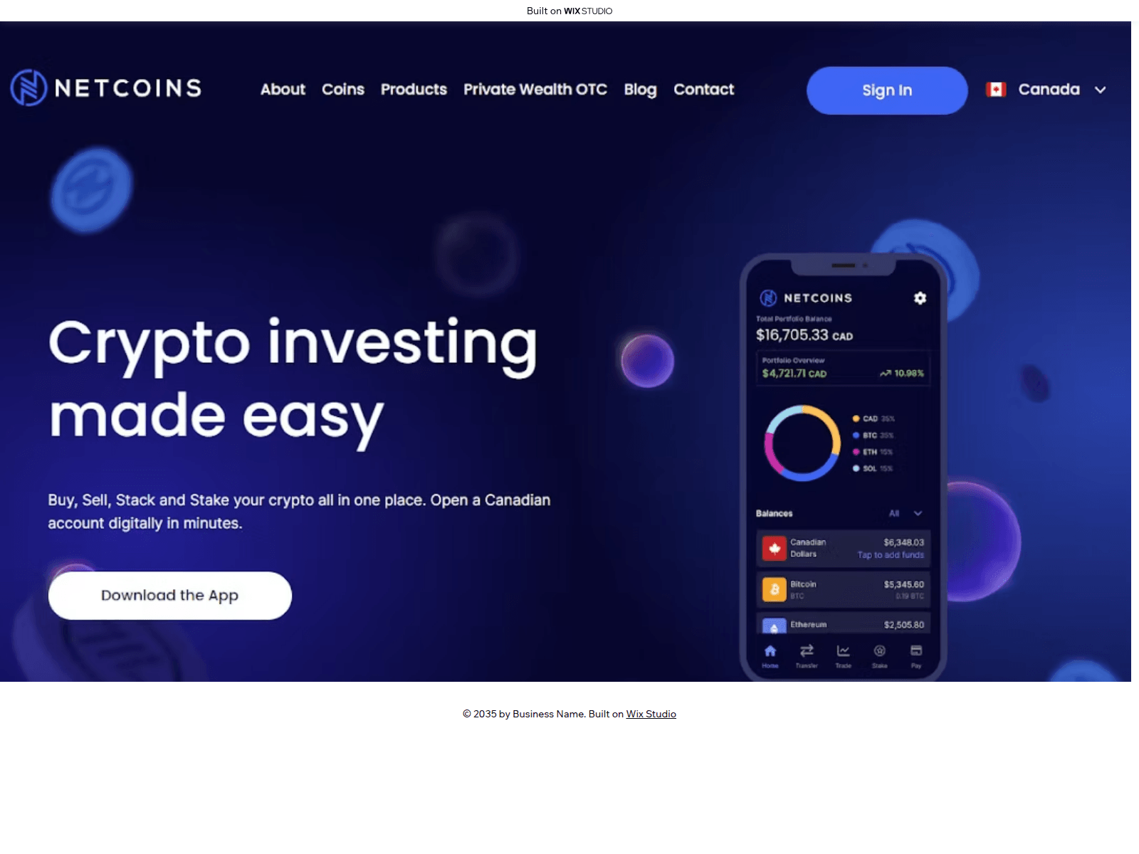 Screenshot of ssonewnetcoinsapp.wixstudio.com
