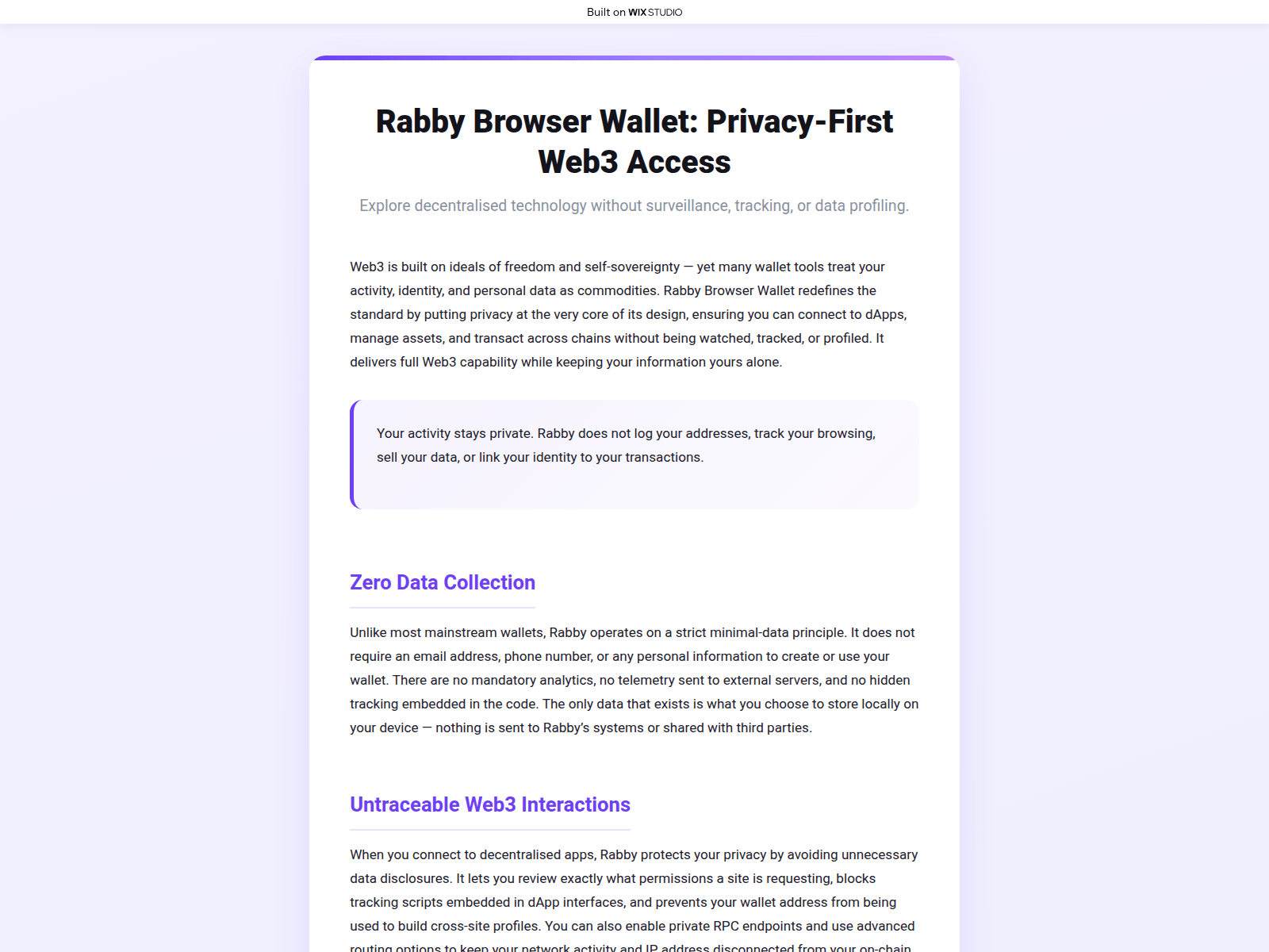 Screenshot of newrabbyapps.wixstudio.com
